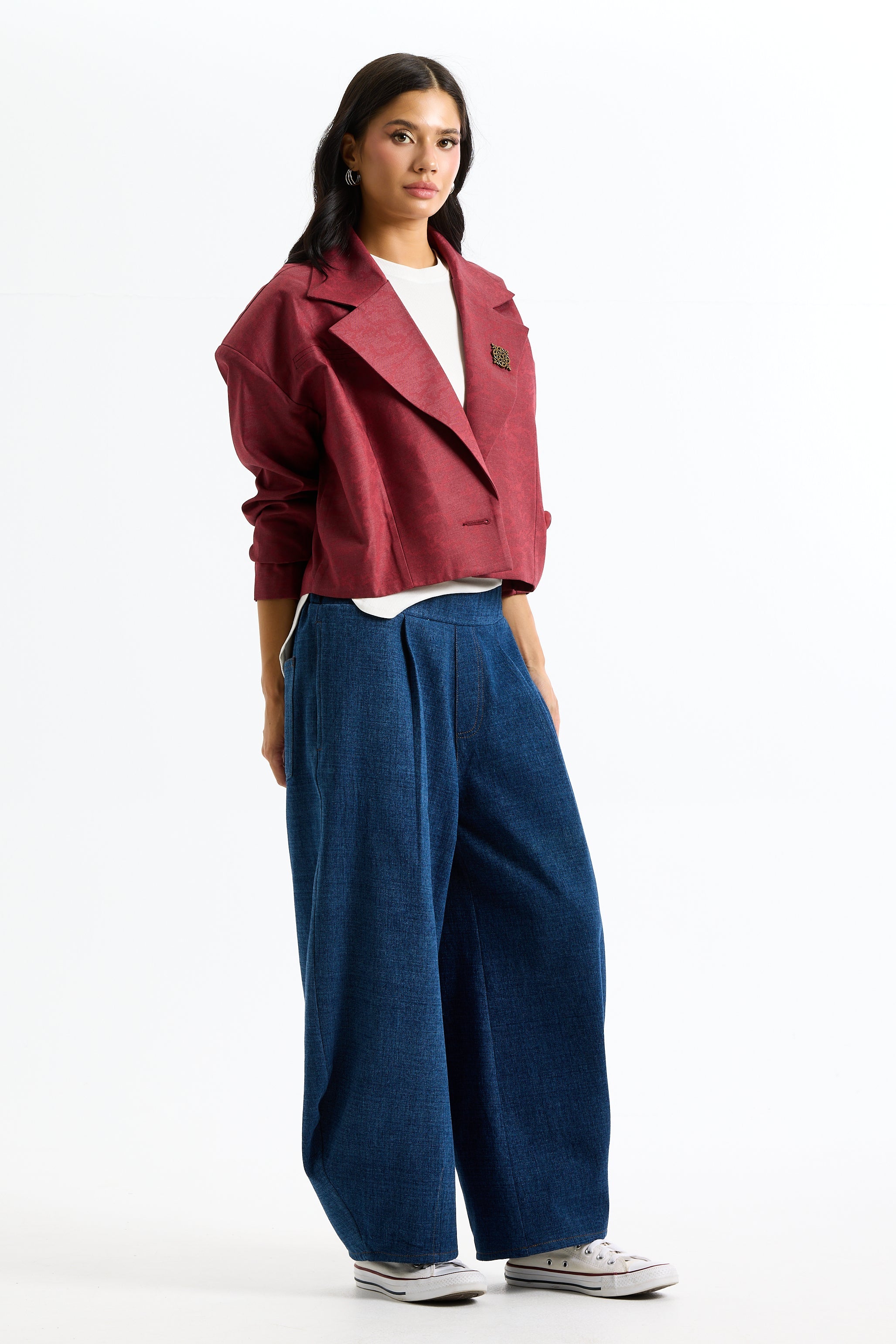 Bold Shoulders Cropped Blazer