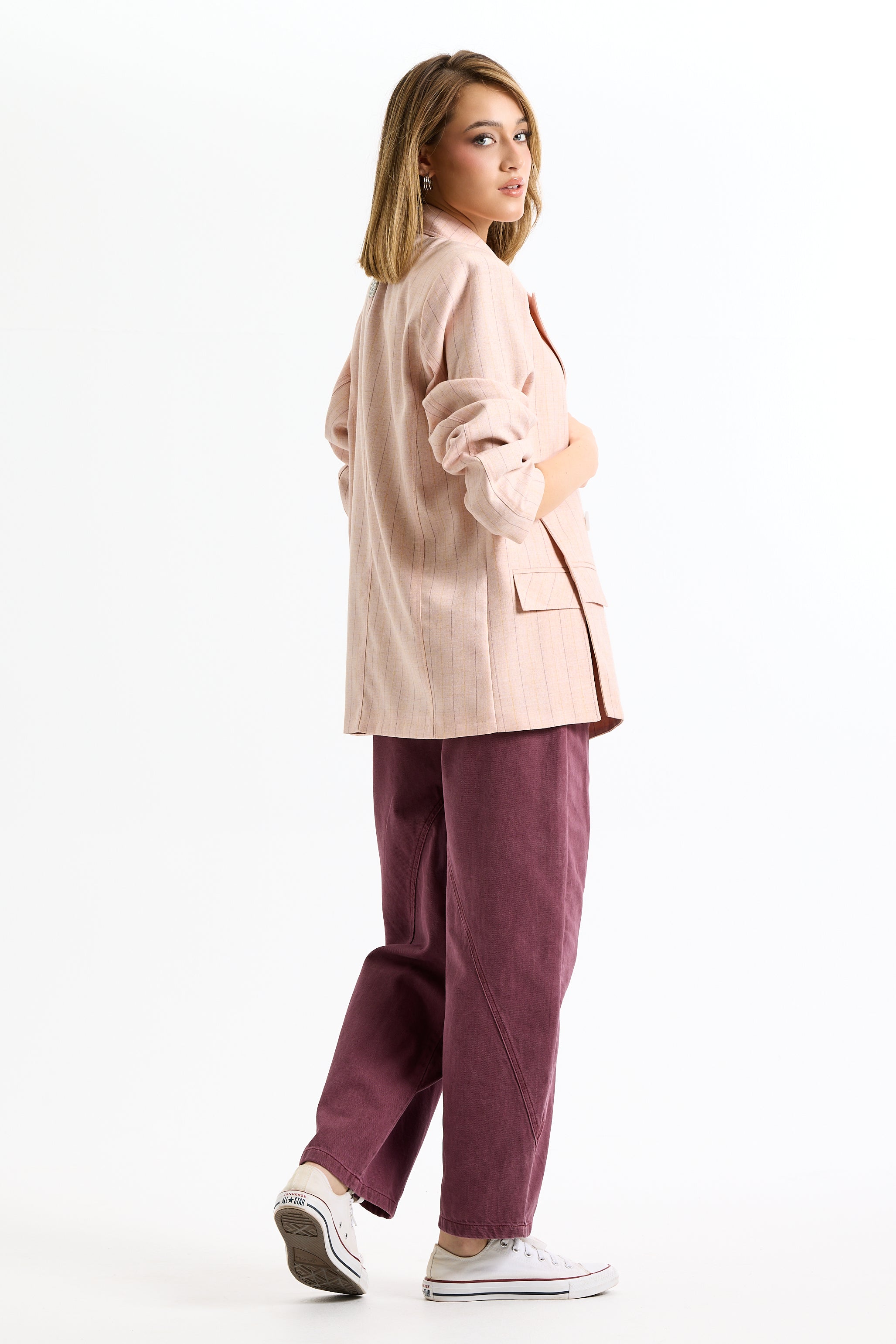 Cutout Oversize Pink Blazer