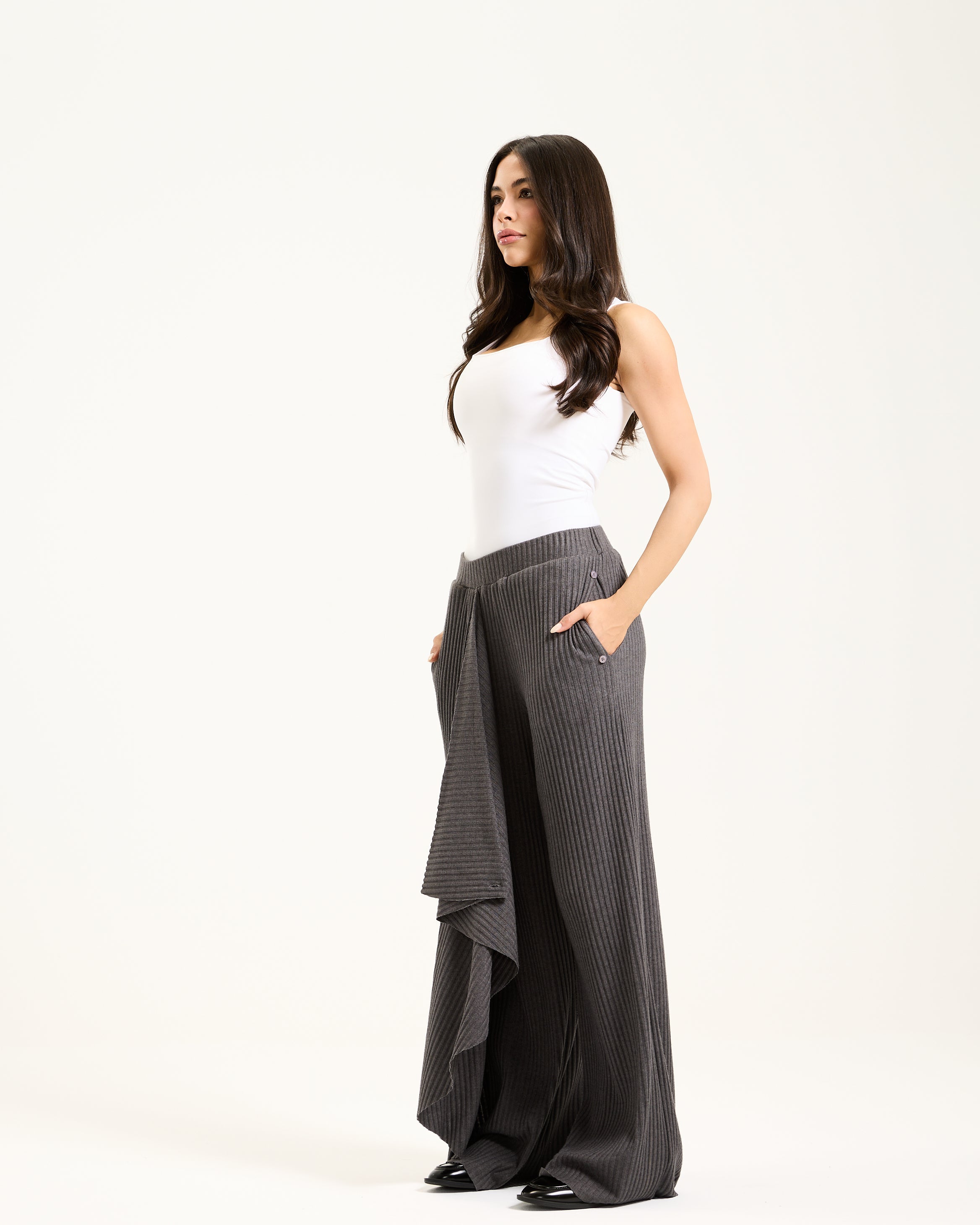 Grey Knitted Sirwal Set