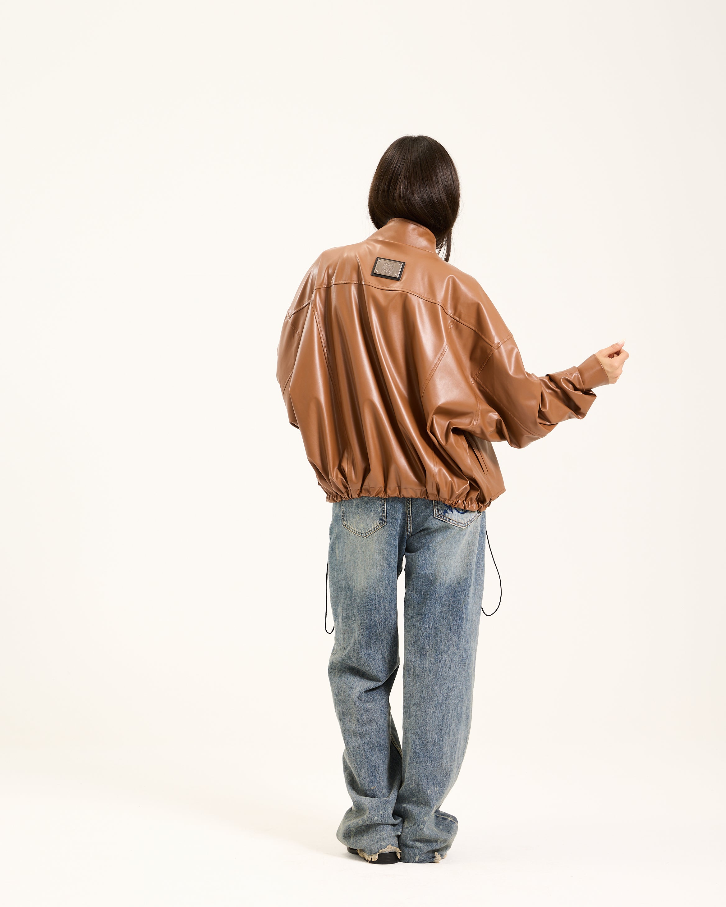 Bomber Camel Leather Jacket