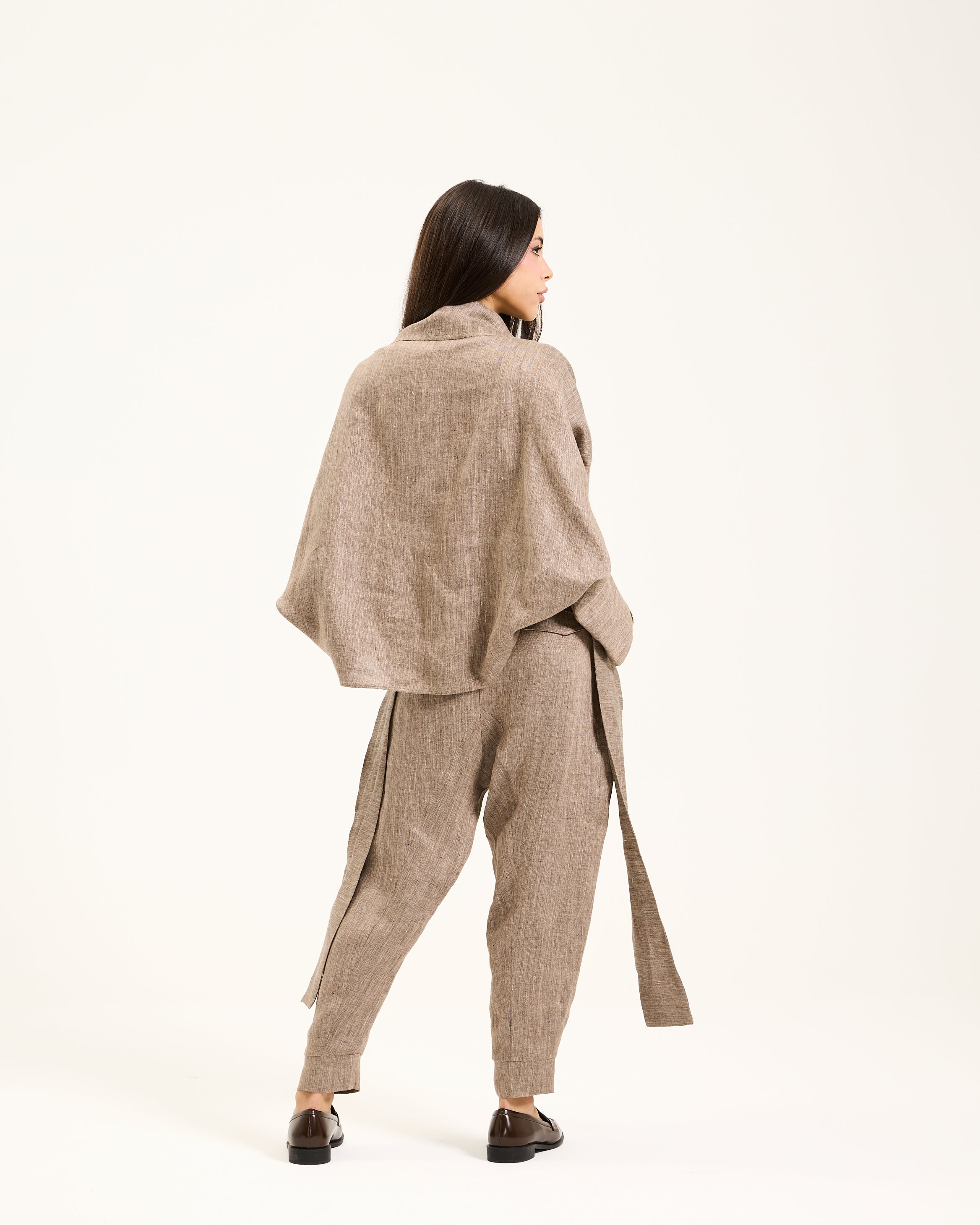 Linen Coffee Cardigan