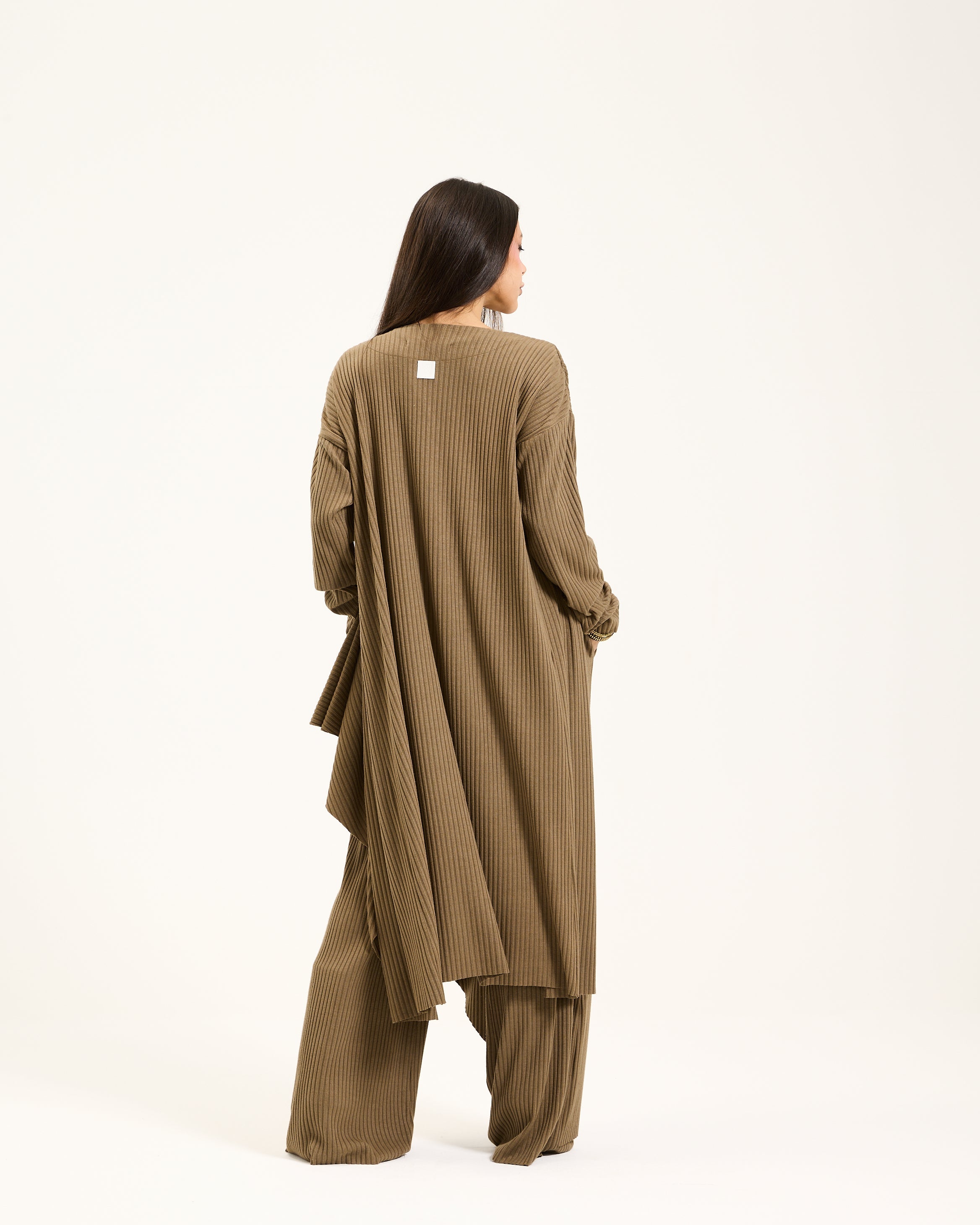 Olive Knitted Sirwal Set