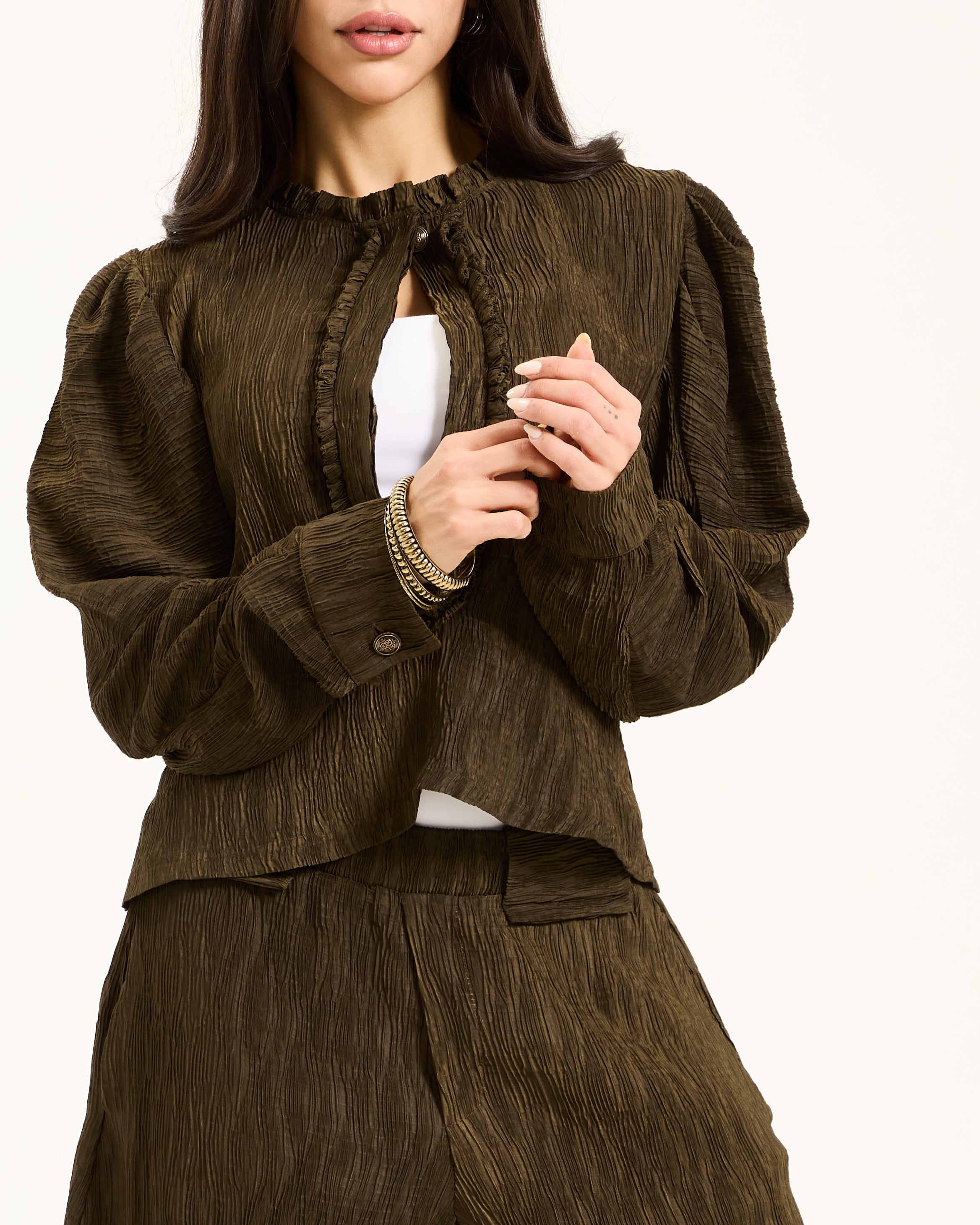 Pleated Olive Set