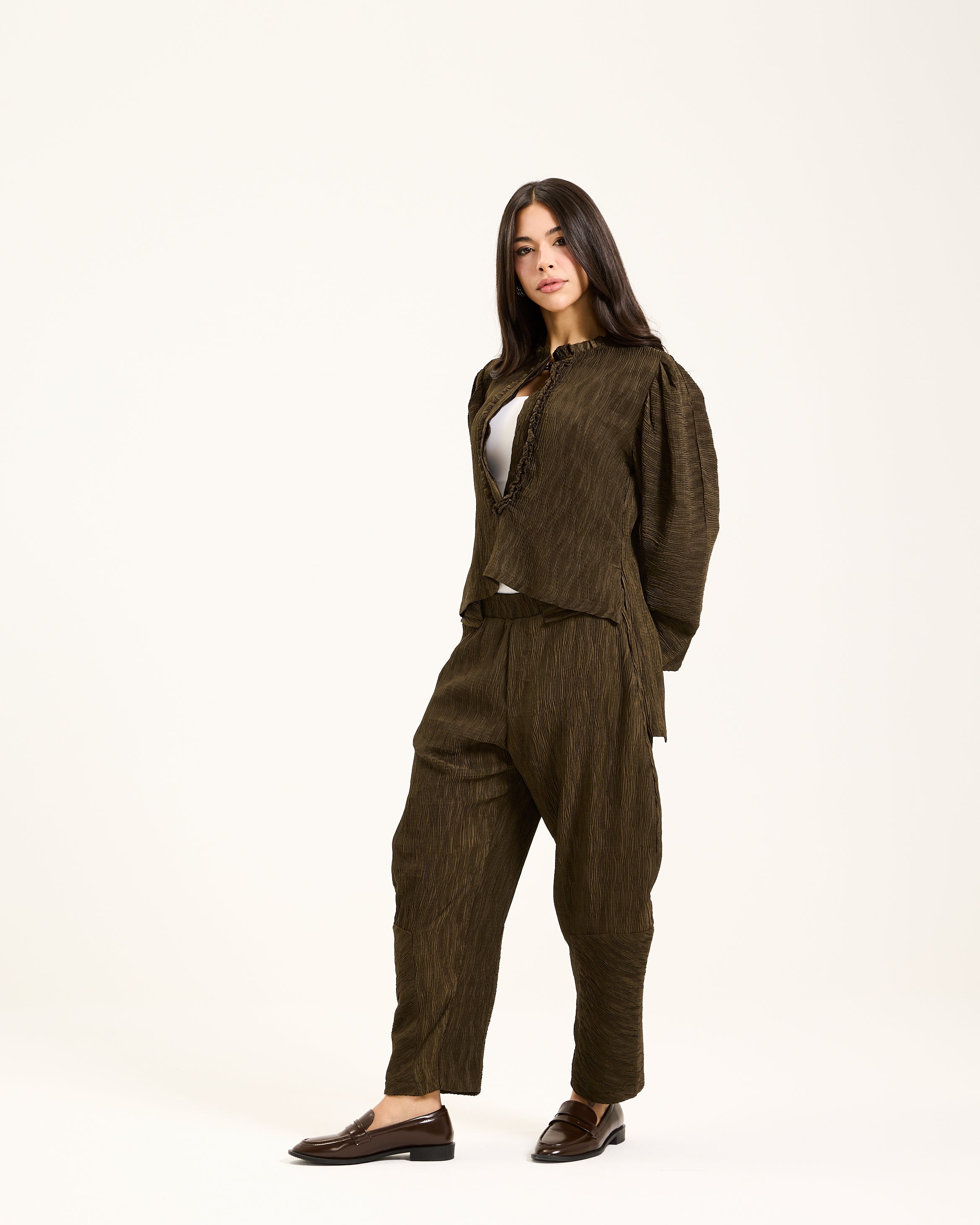 Pleated Olive Set