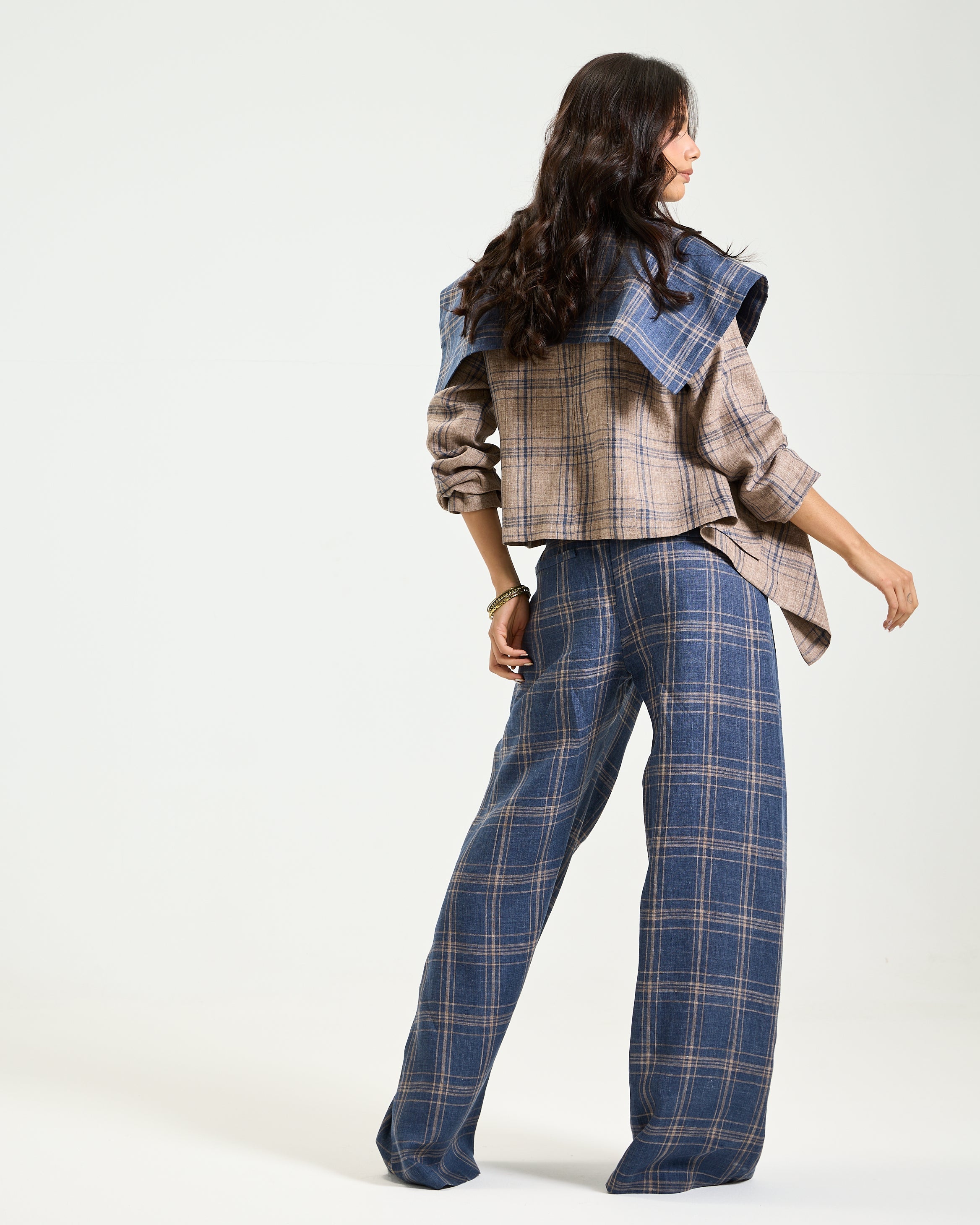 Checker Linen Beige Jacket