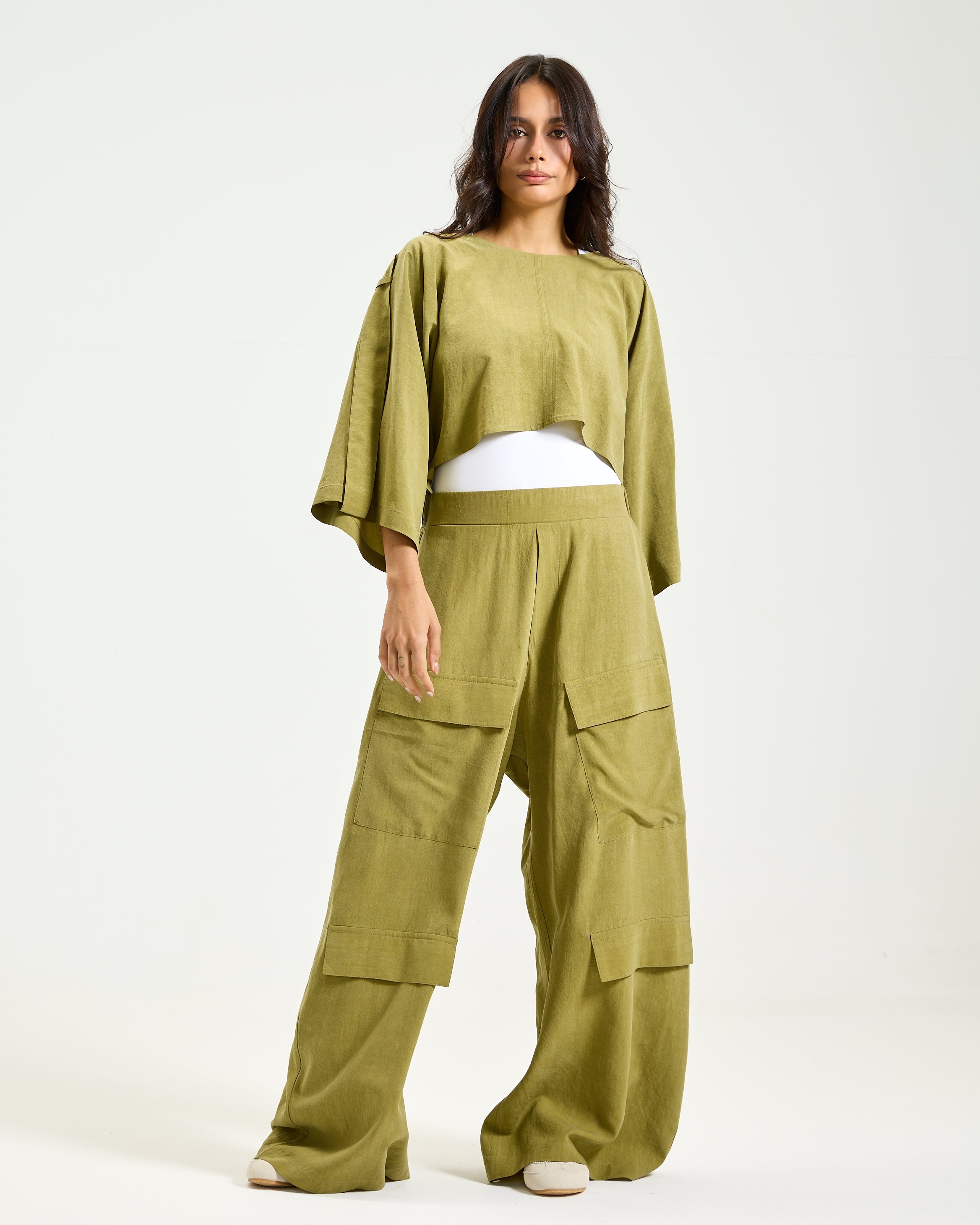 Apple Green Cropped Top