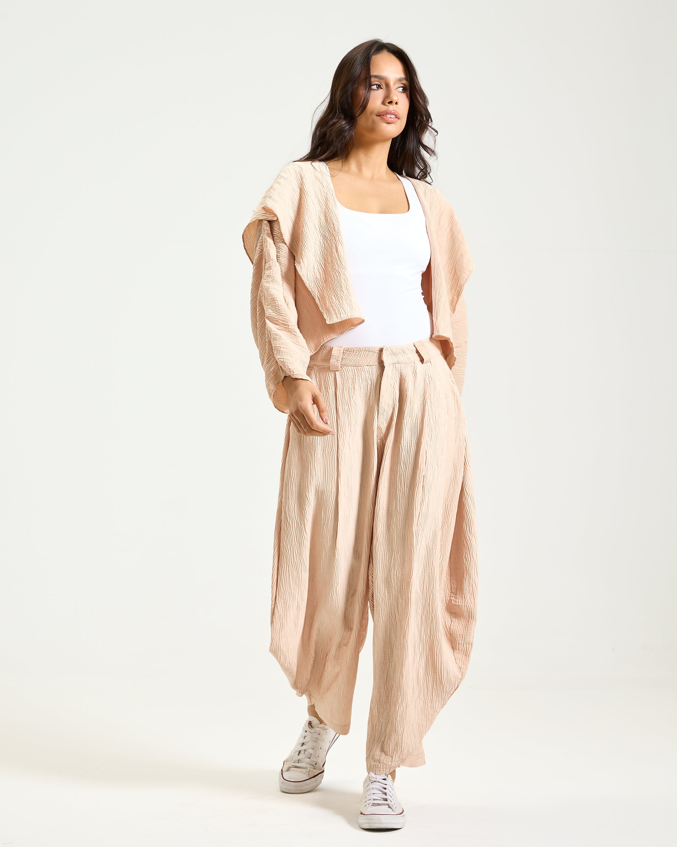 Cropped Crushed Peach Cardigan