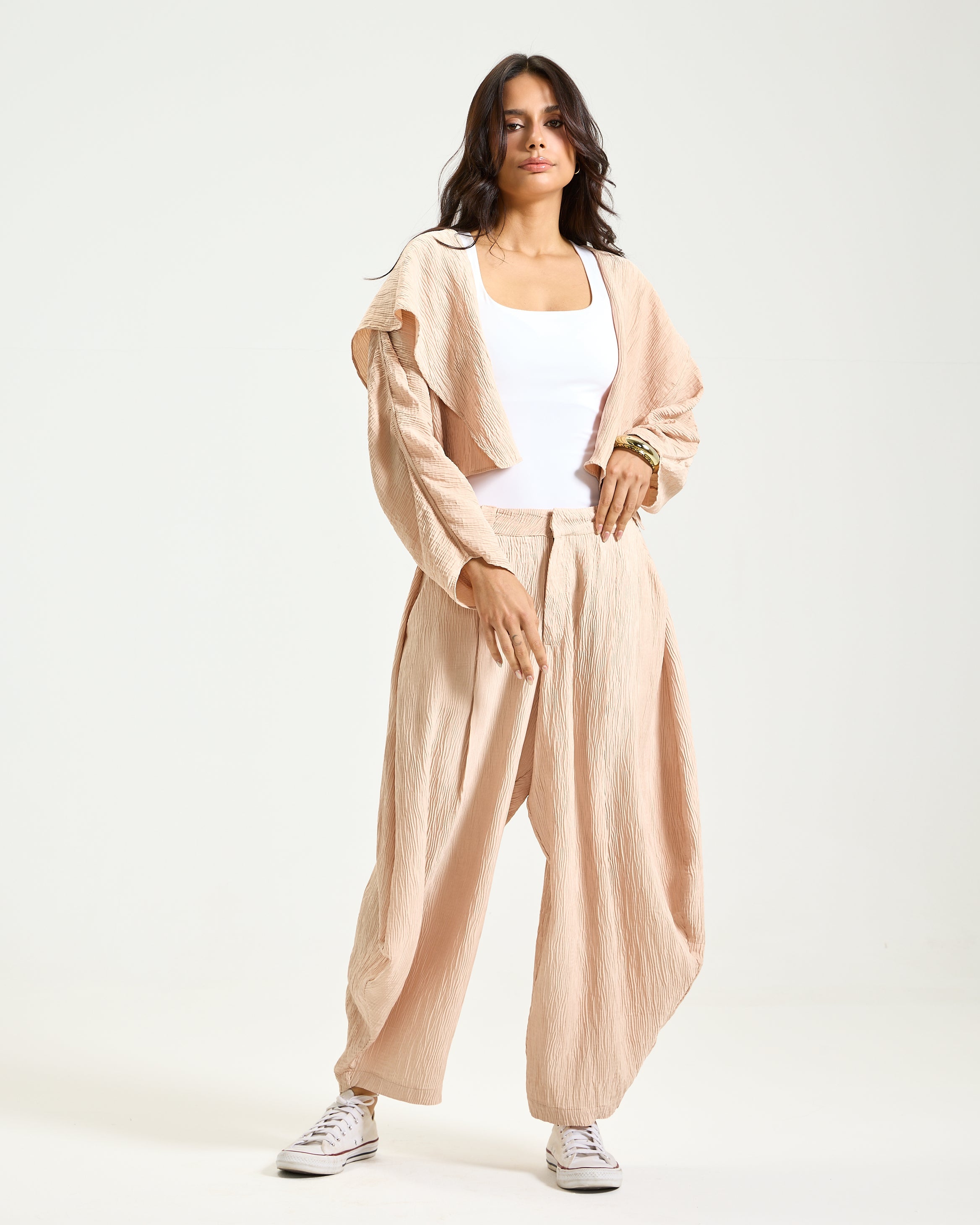 Cropped Crushed Peach Cardigan