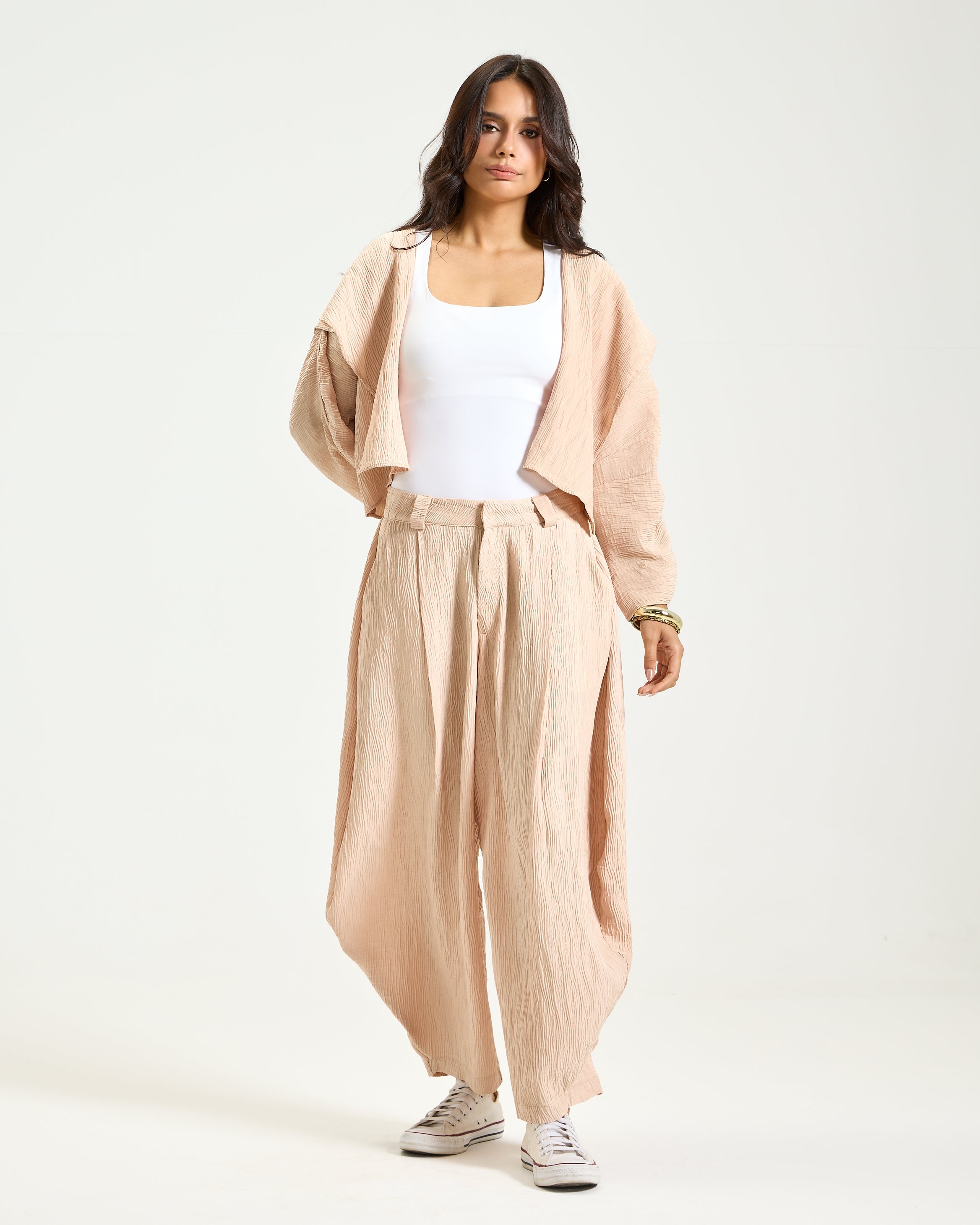 Cropped Crushed Peach Cardigan