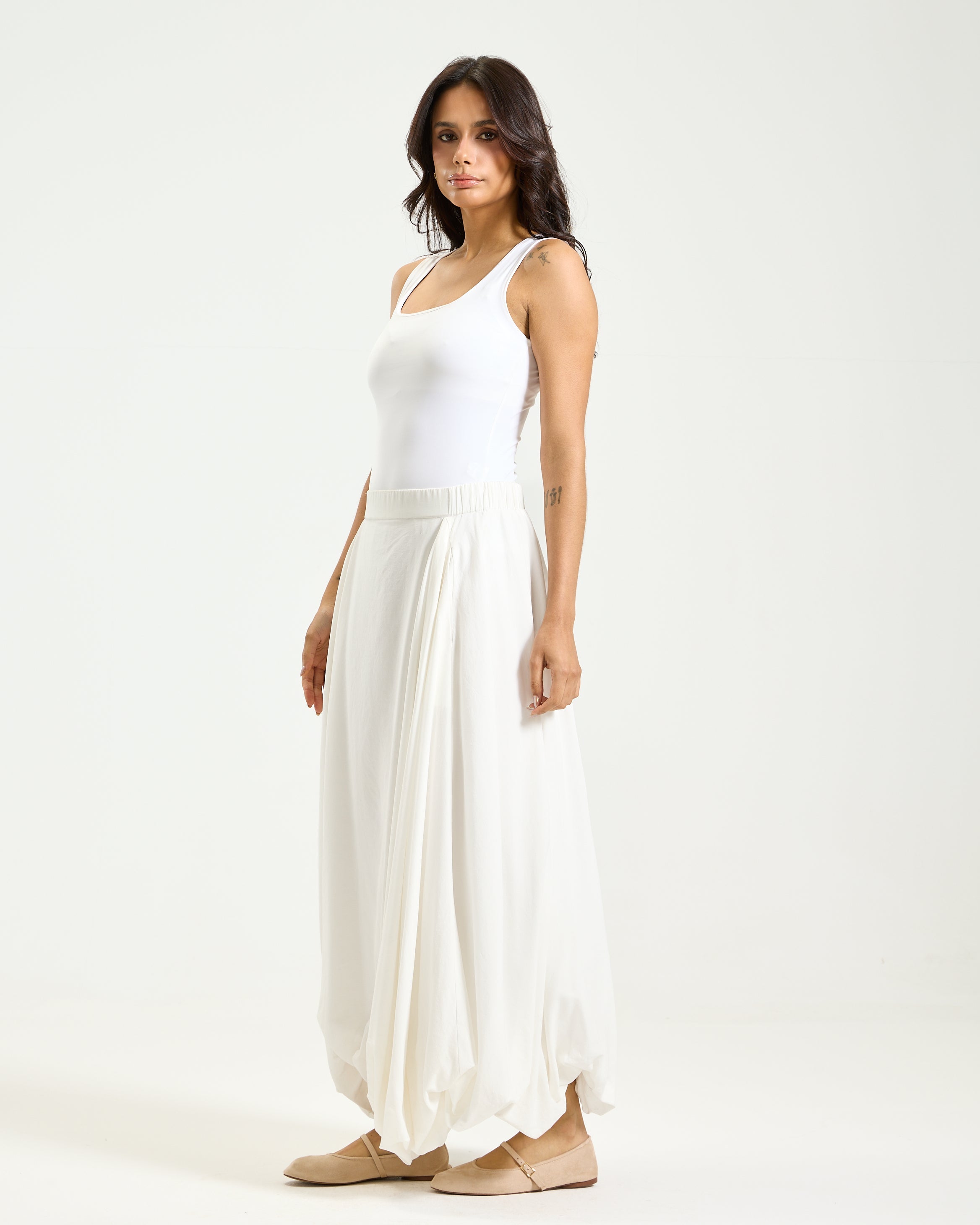 White Parachute Skirt