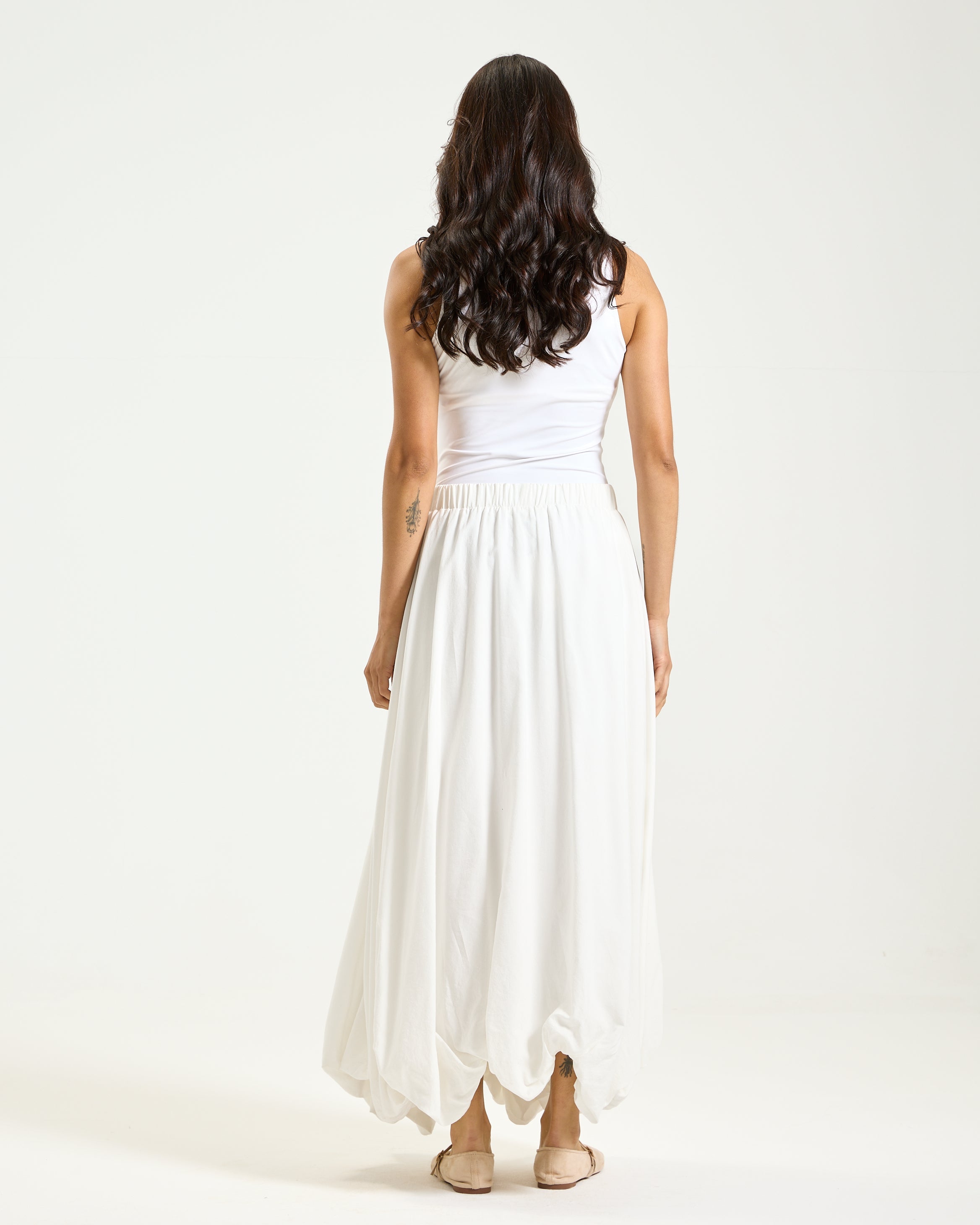 White Parachute Skirt