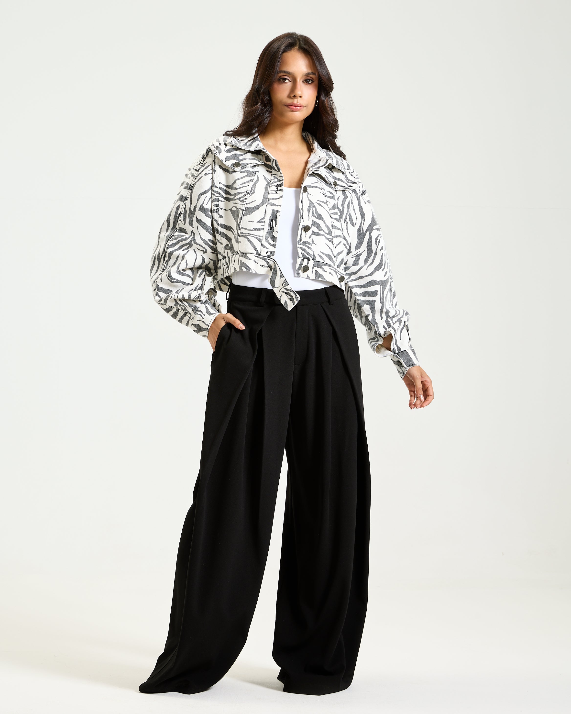 Flapped Black Pants
