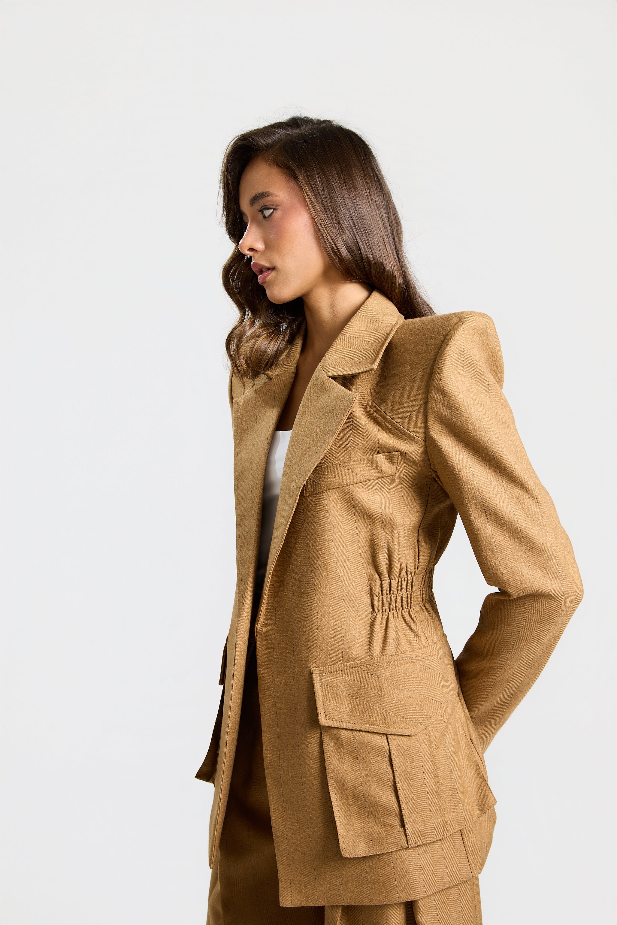 Elastic Waist Blazer