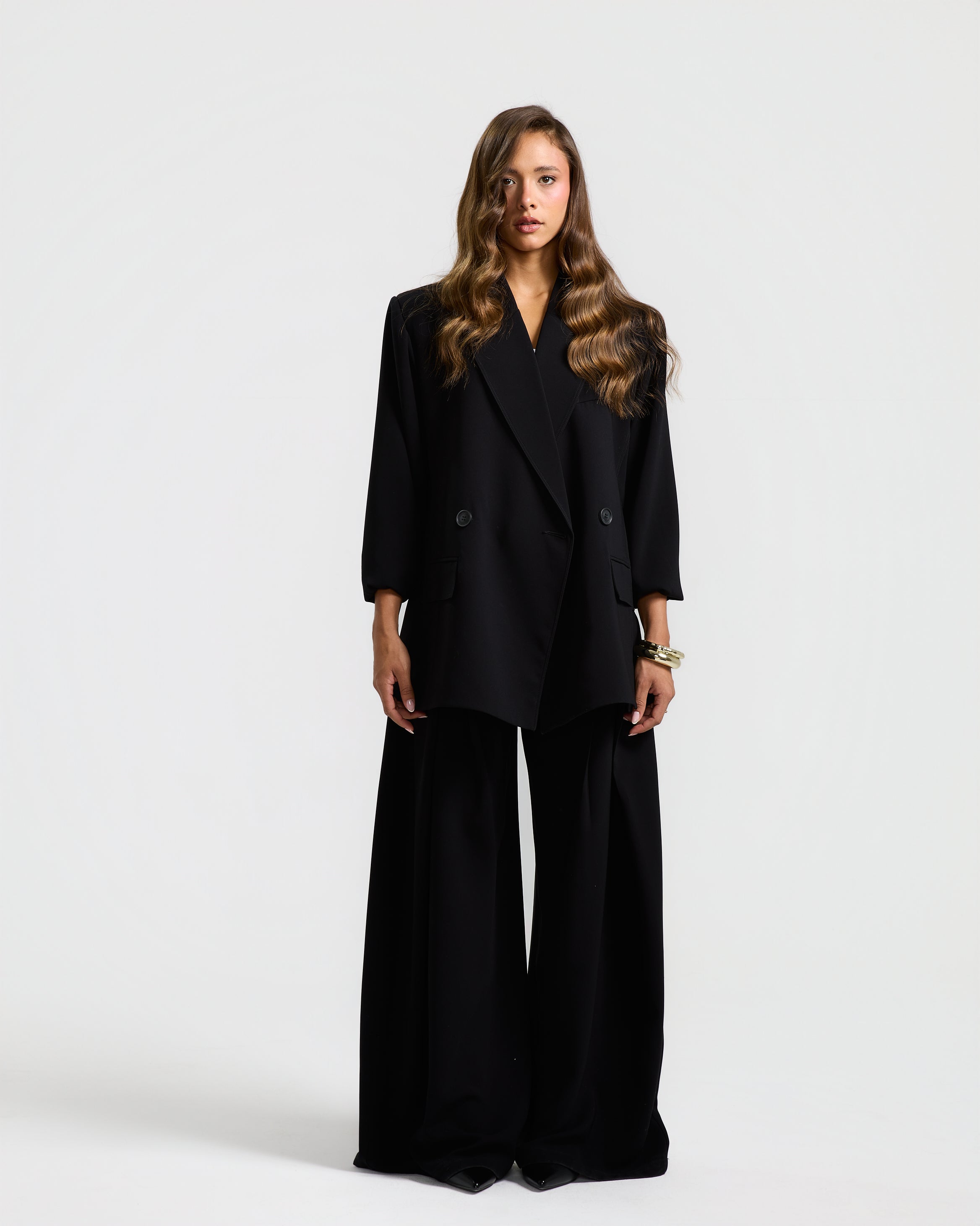 Cutout Oversize Black Blazer