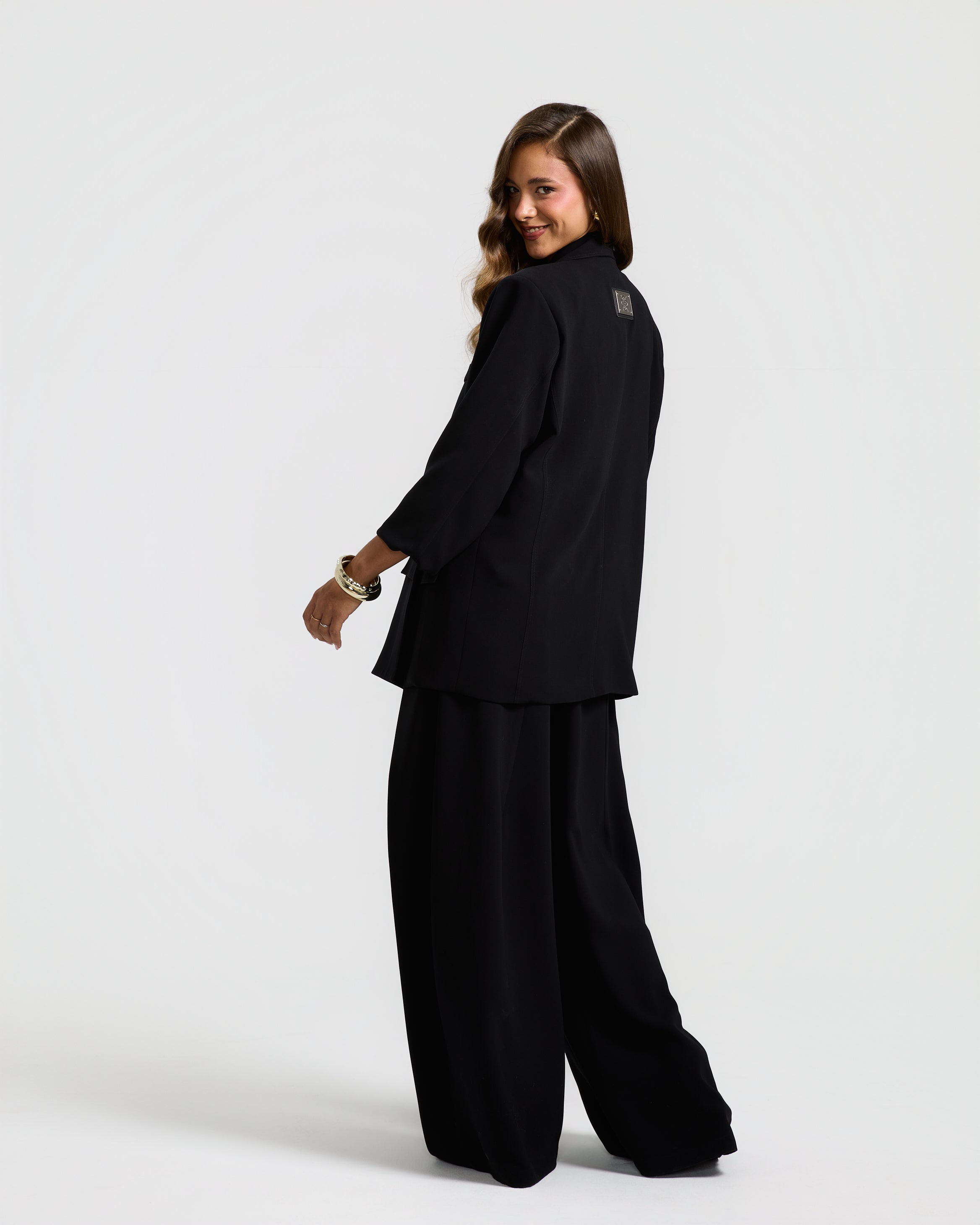 Cutout Oversize Black Blazer