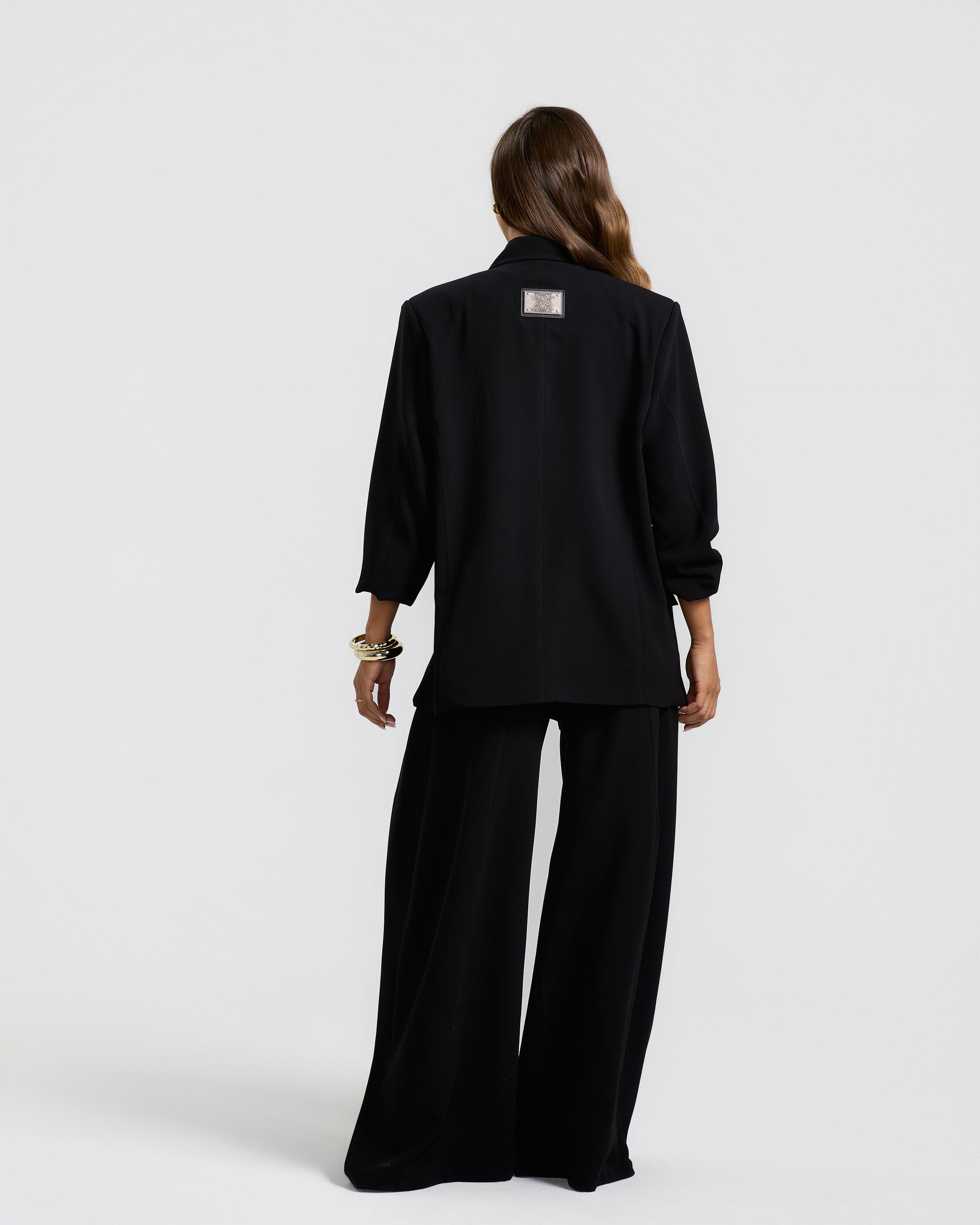 Cutout Oversize Black Blazer