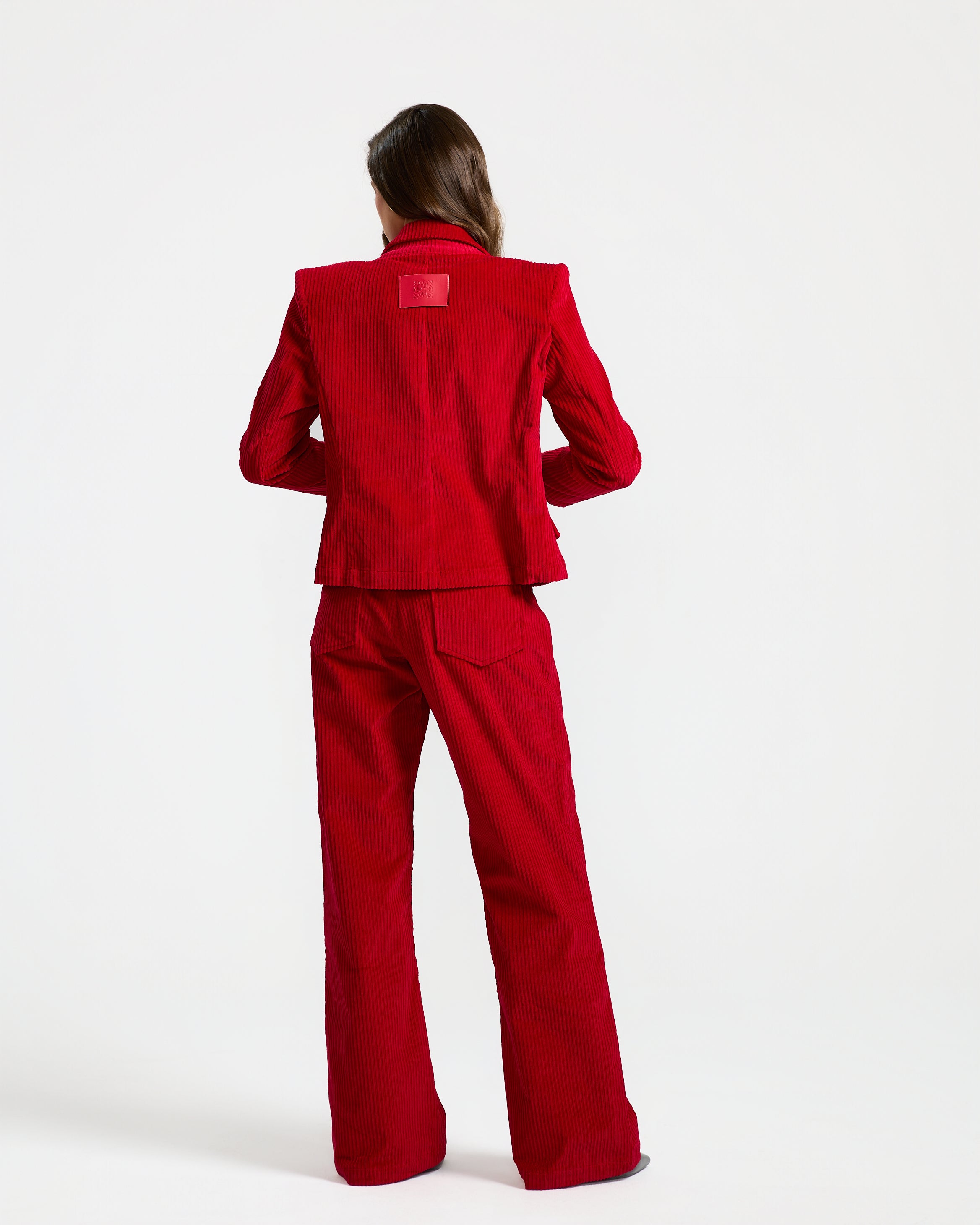 Red Corduroy Short Blazer