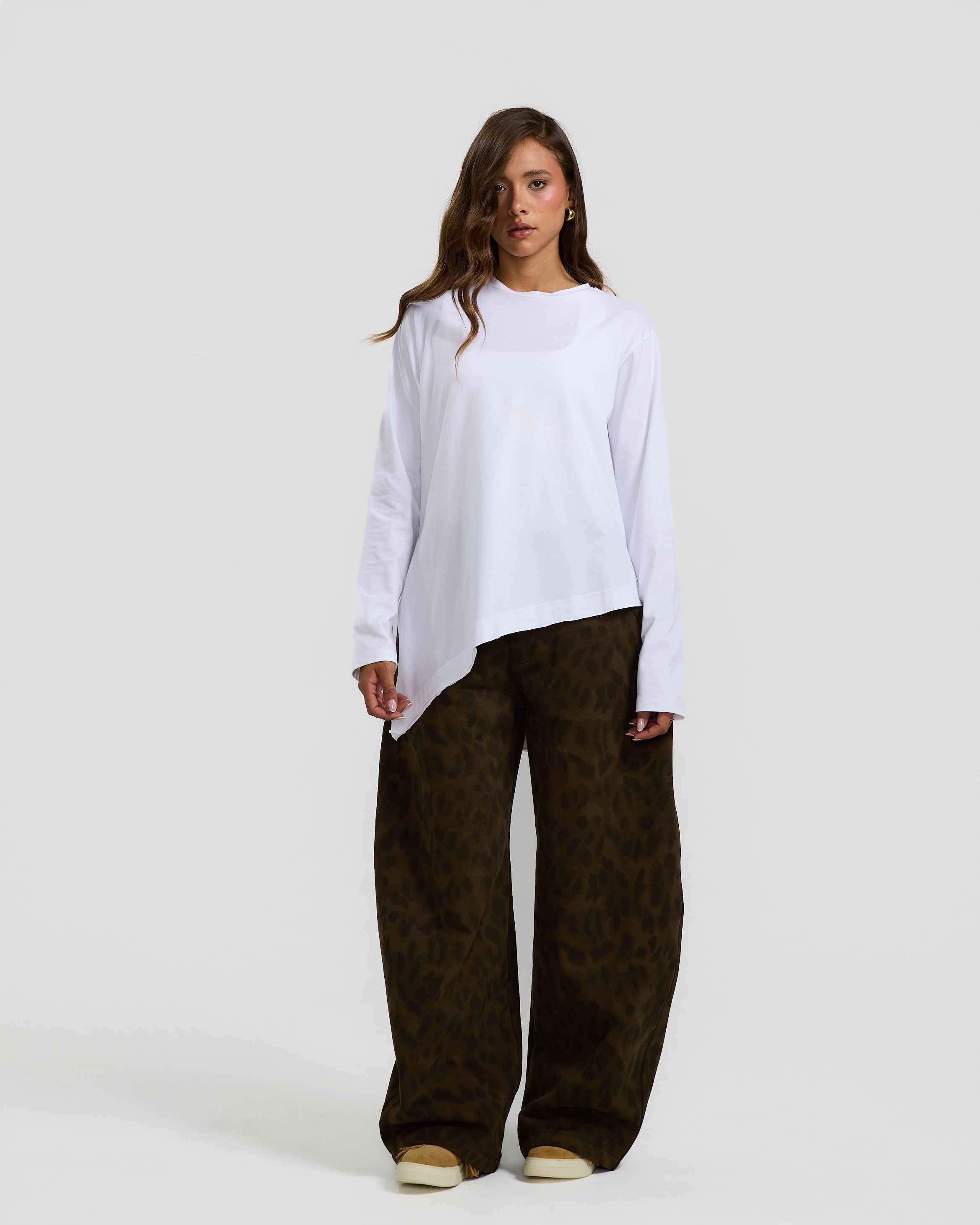 Leopard Barrel Jogger In Olive