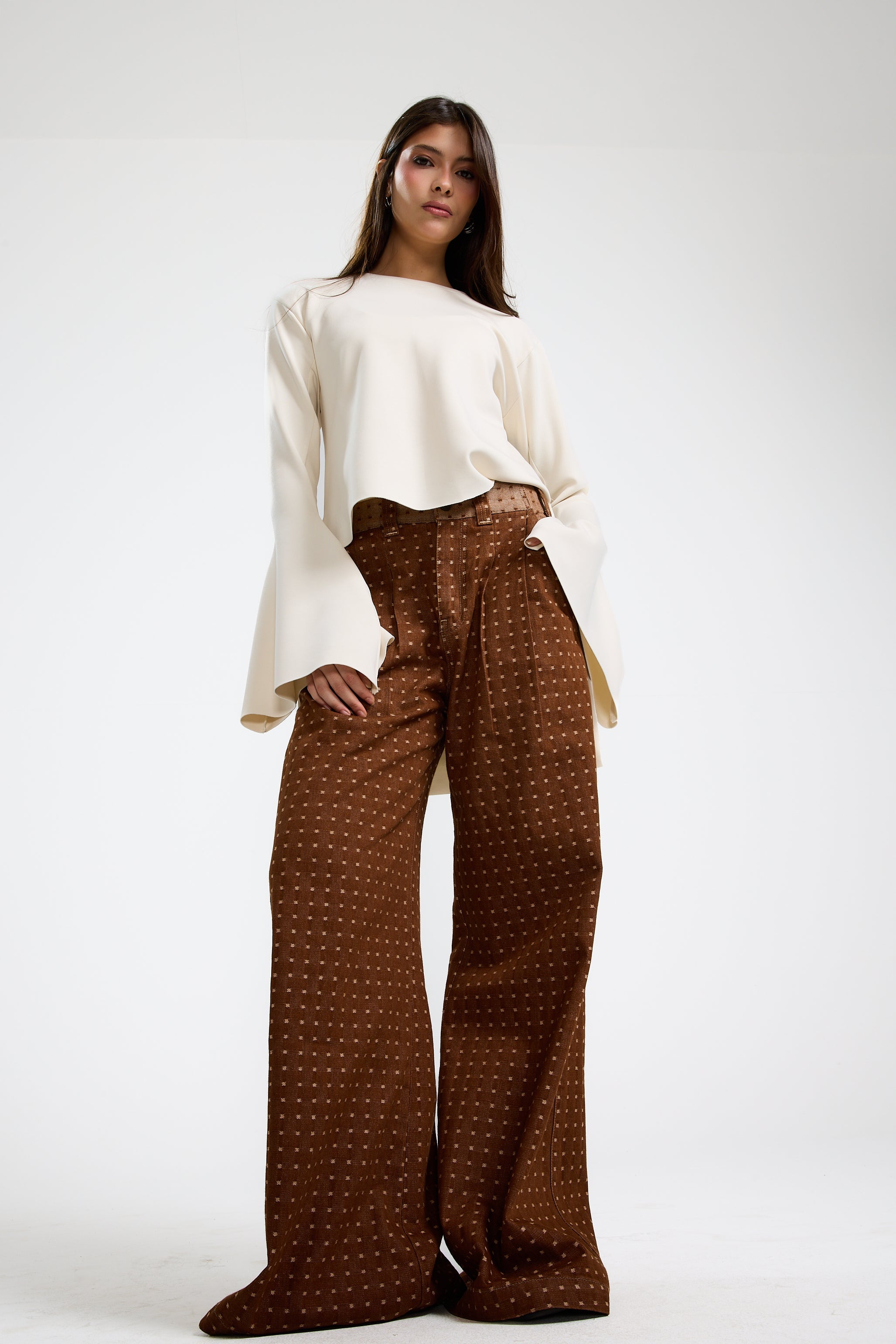 Bell Sleeves Top In Off White