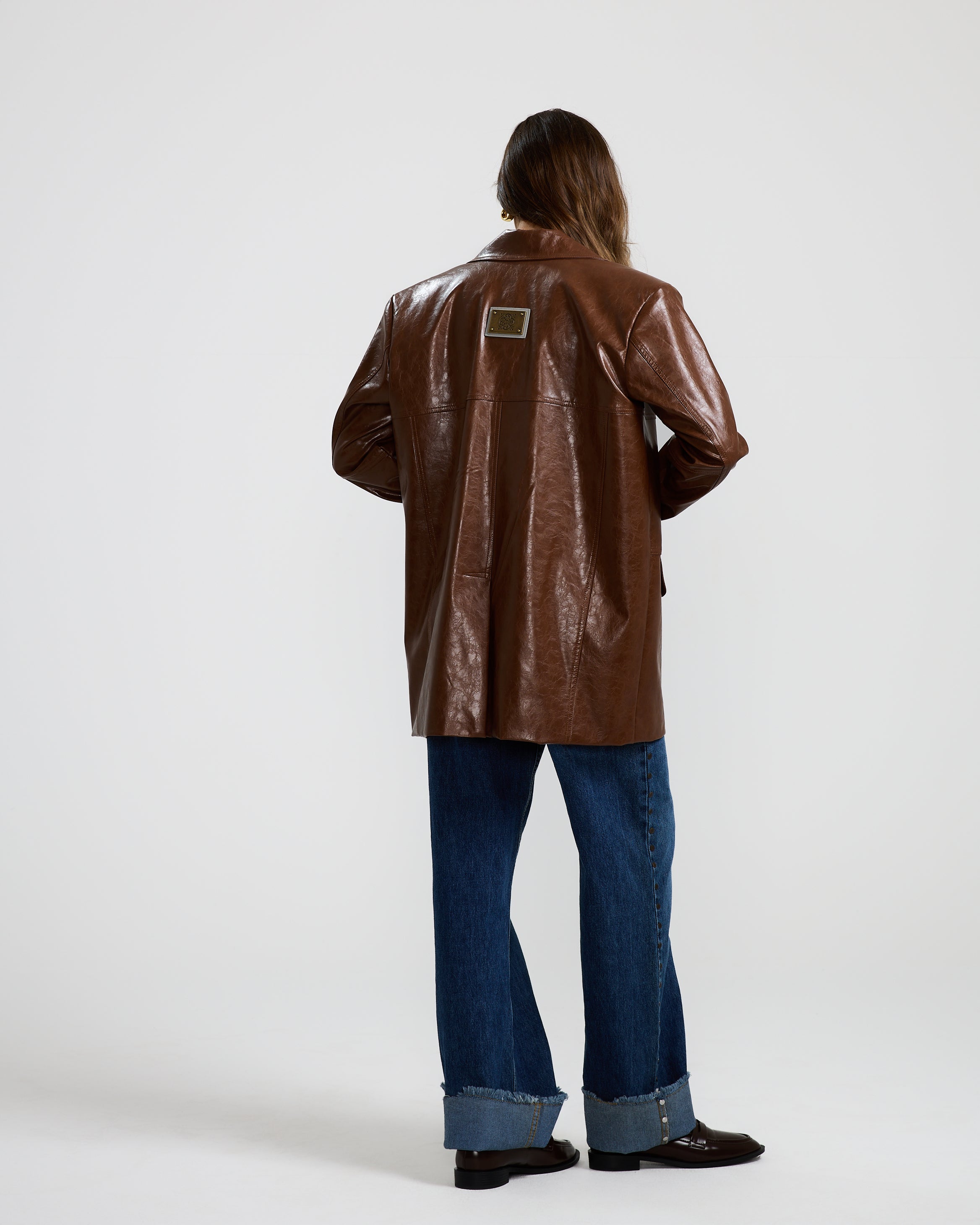 Brown Leather Blazer