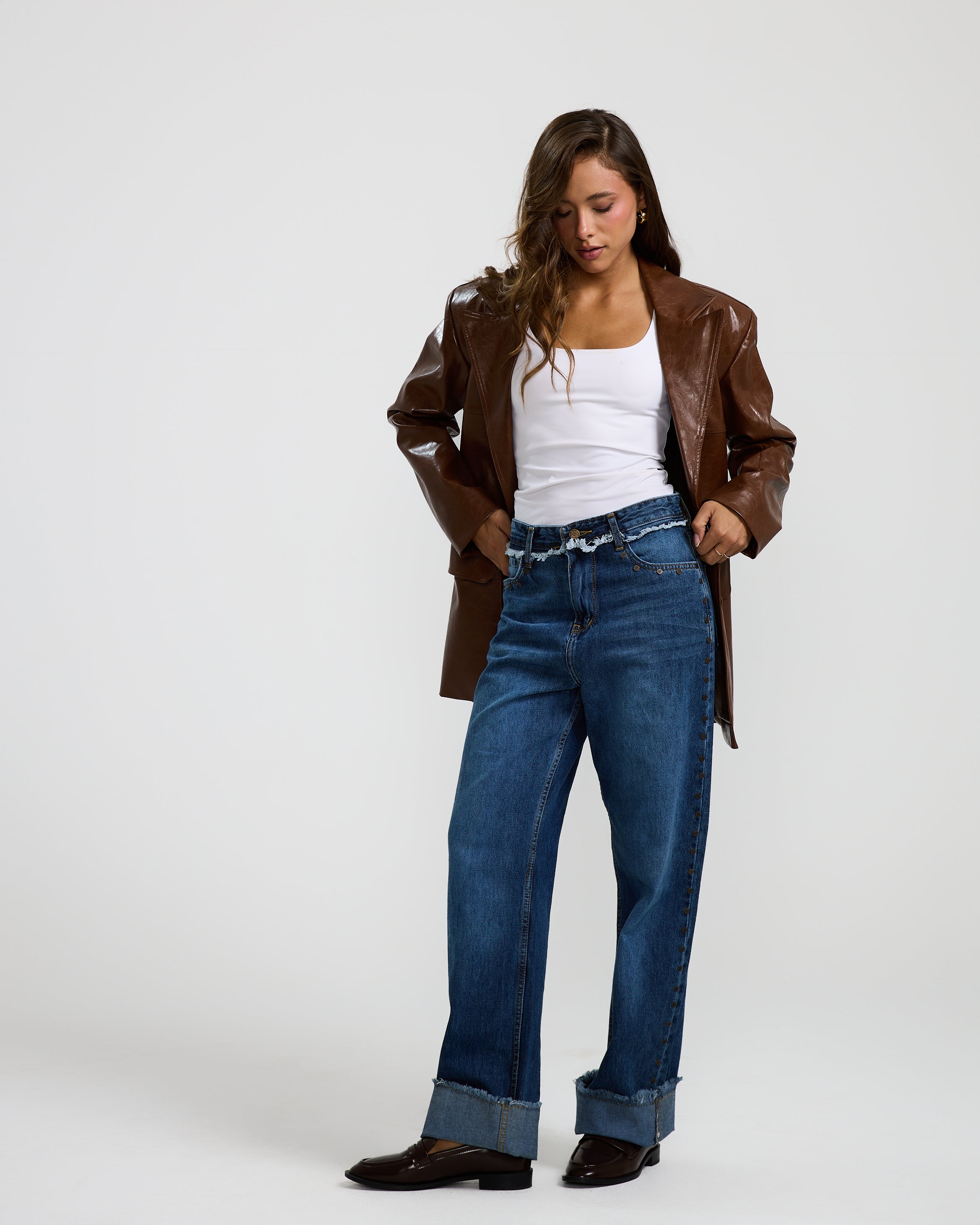 Brown Leather Blazer