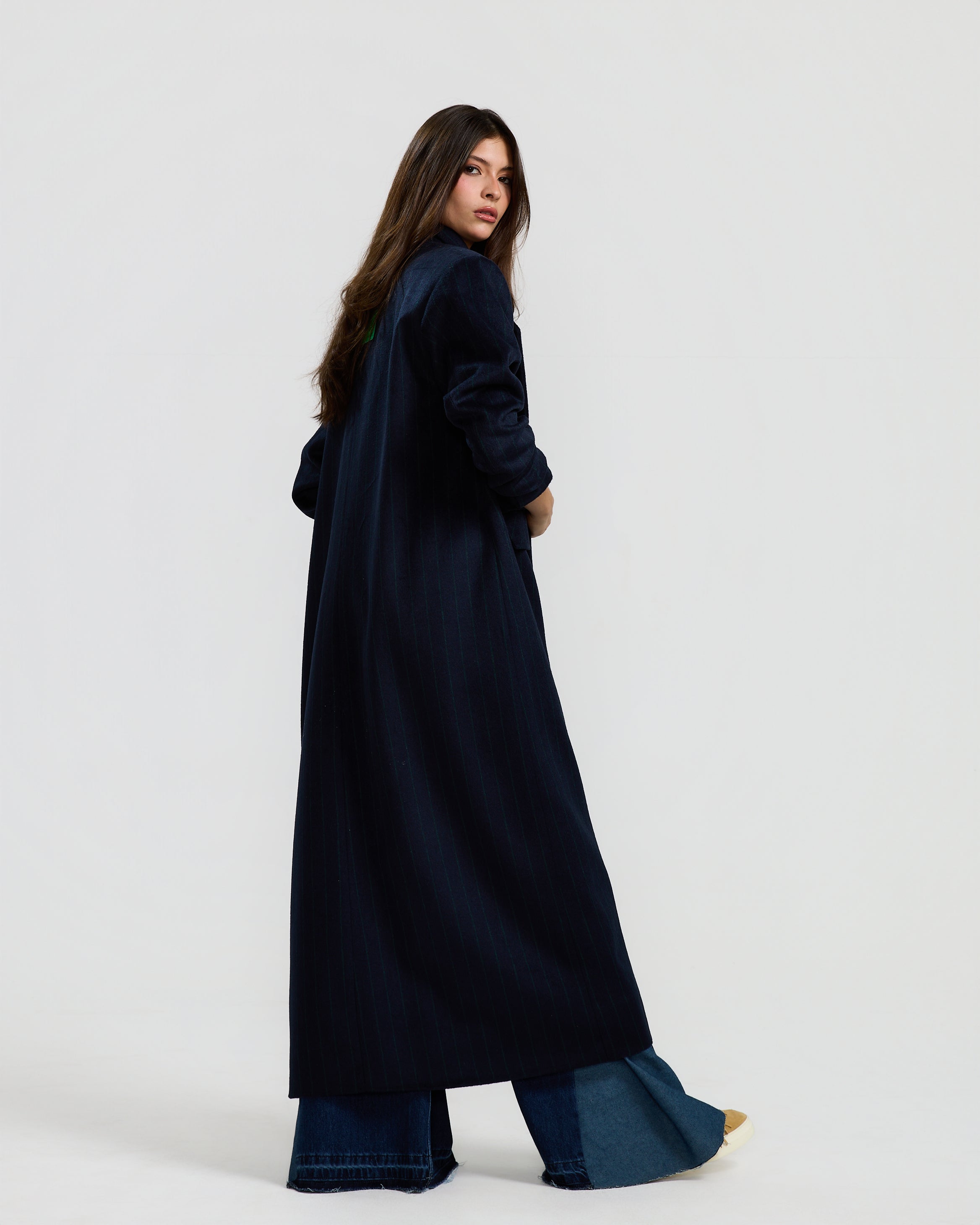 Striped Wool Blazery Coat