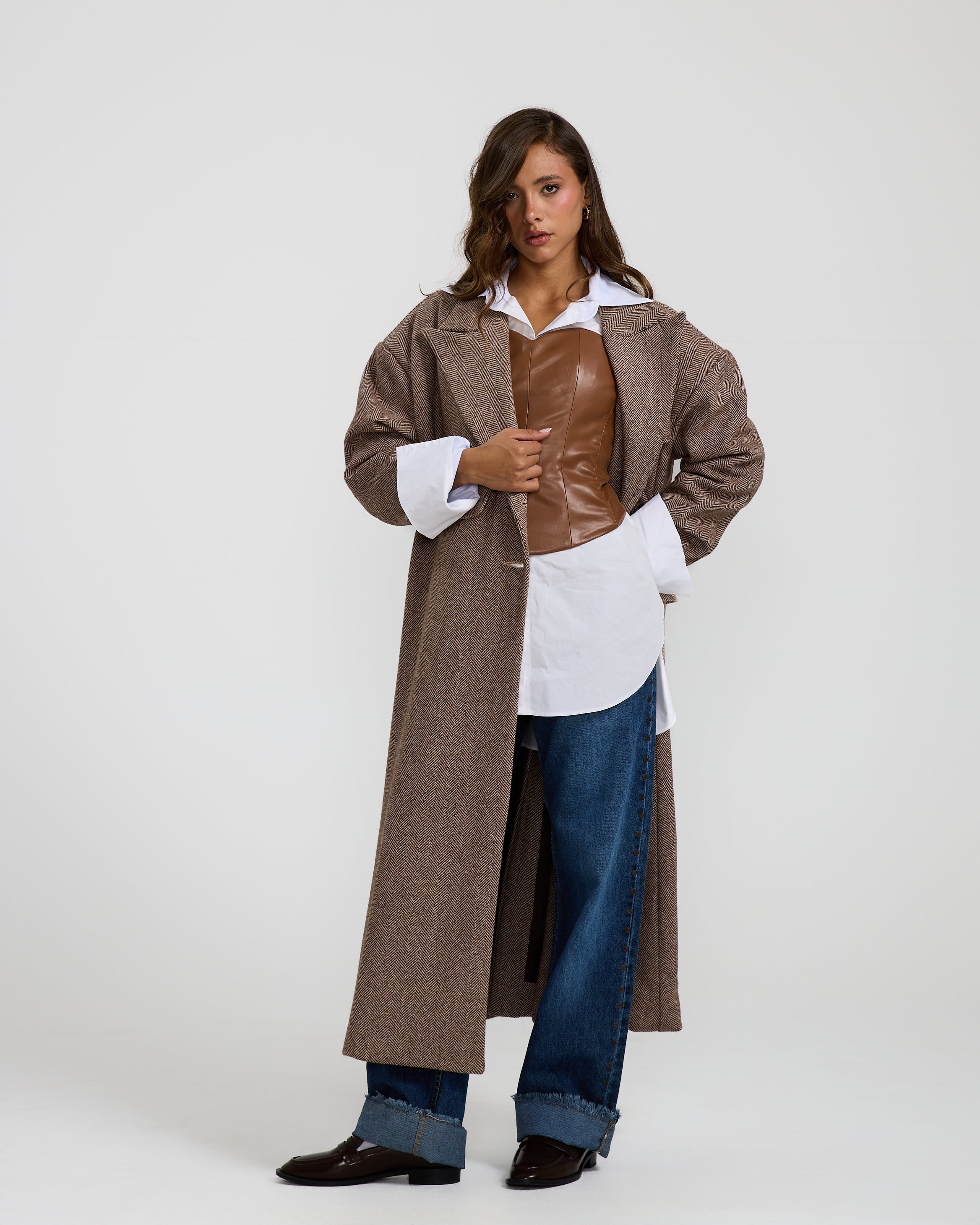 Oversize Wool Brown Coat