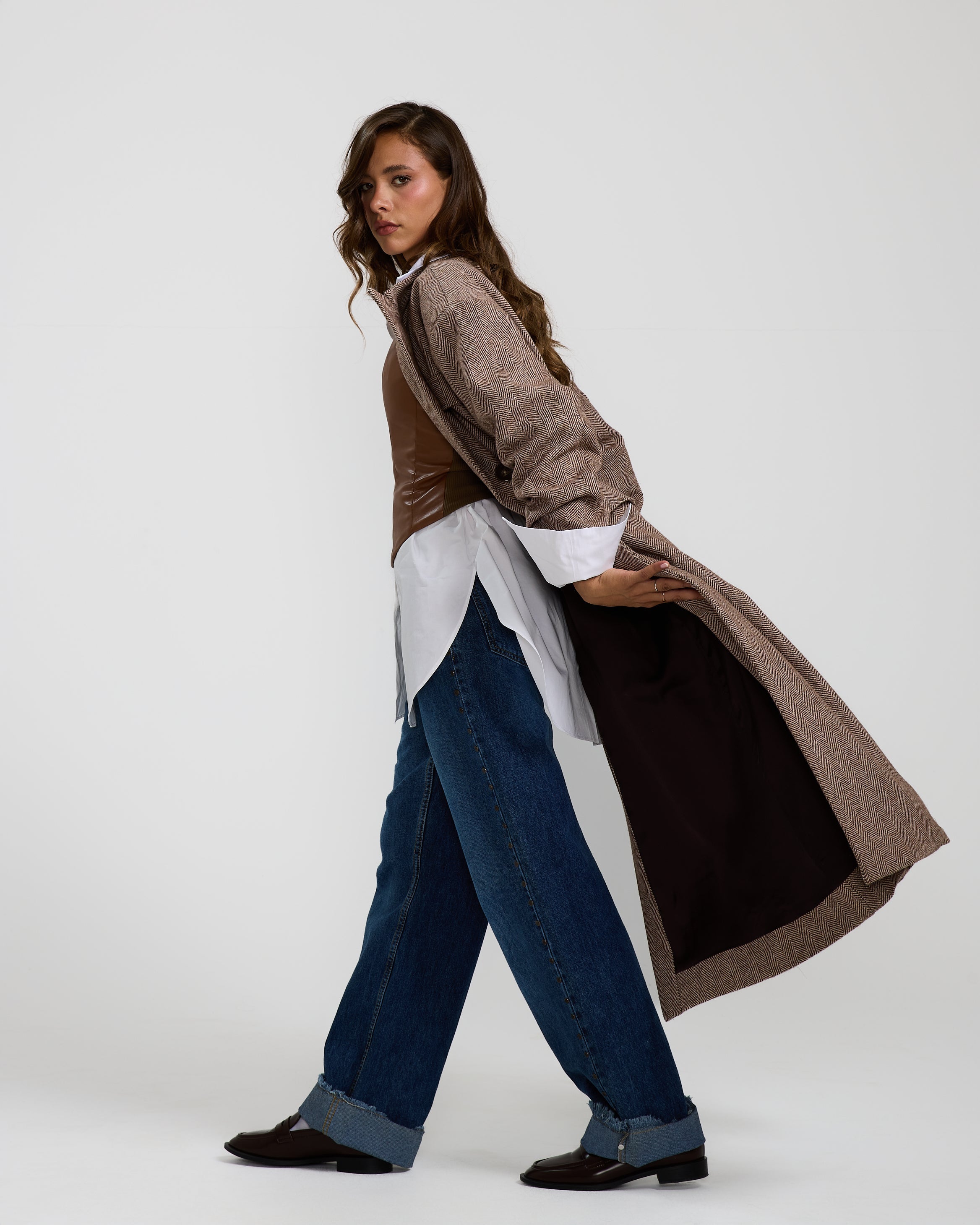 Oversize Wool Brown Coat