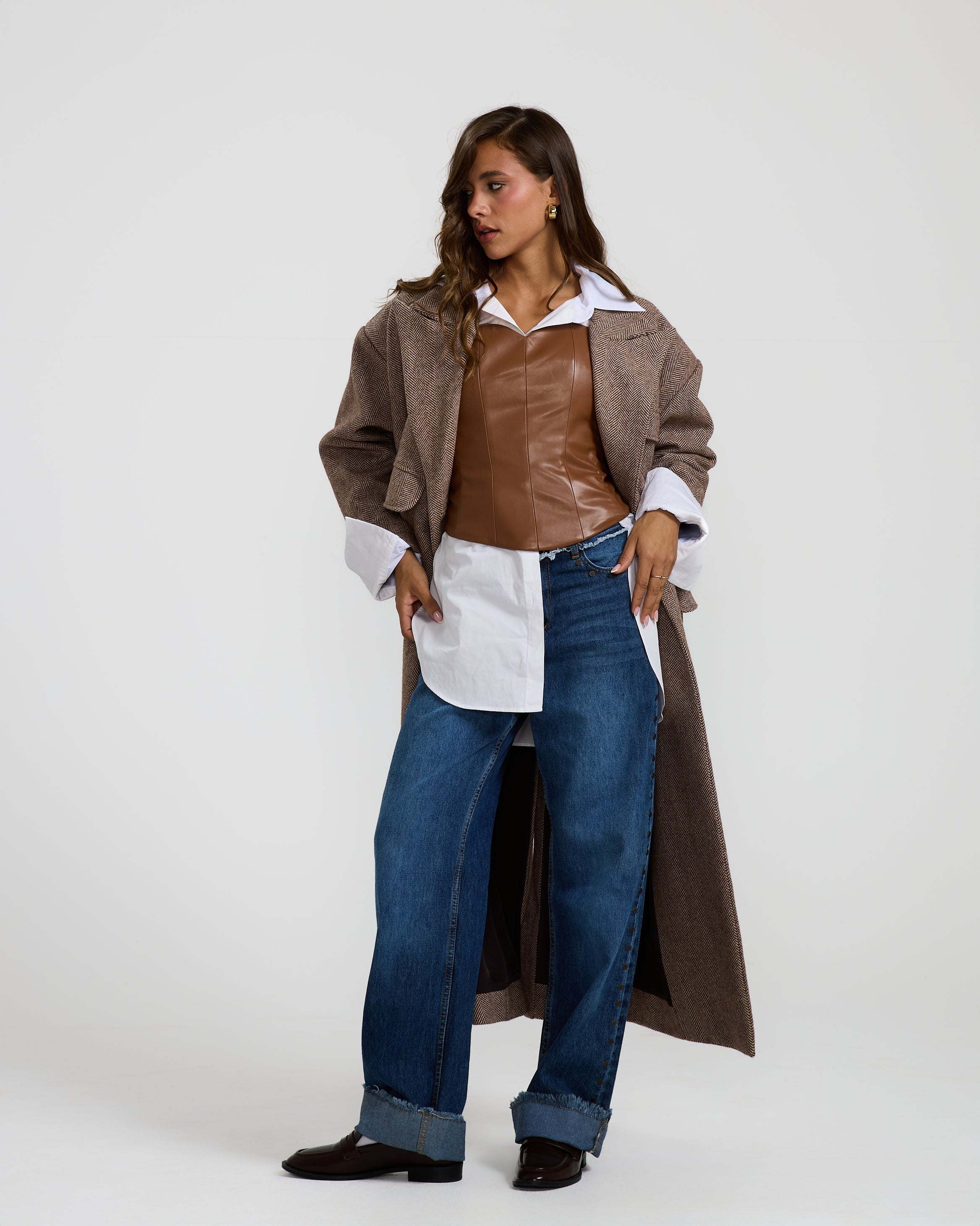 Oversize Wool Brown Coat