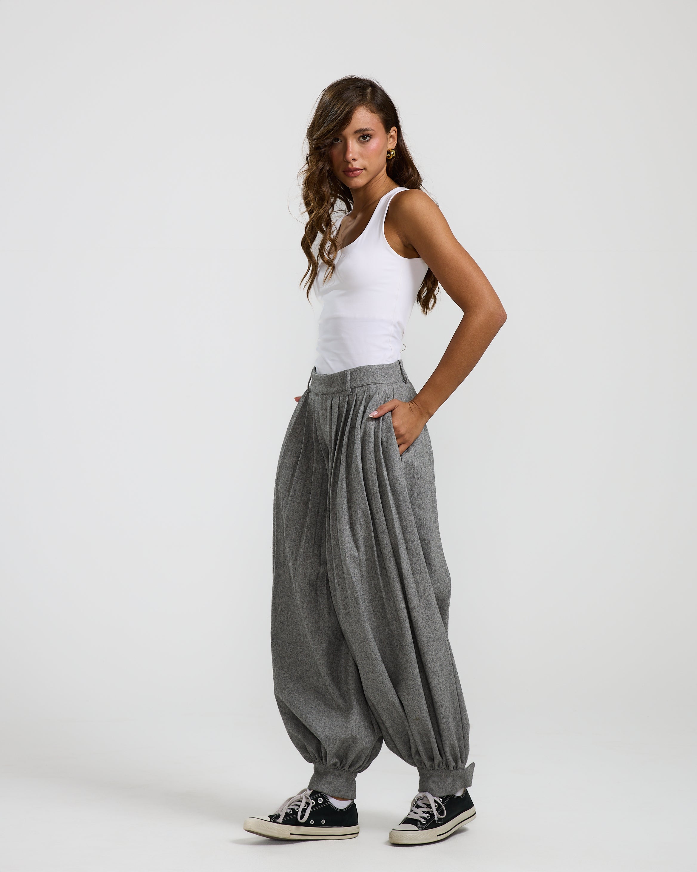 Balloon Aladdin Pants Grey