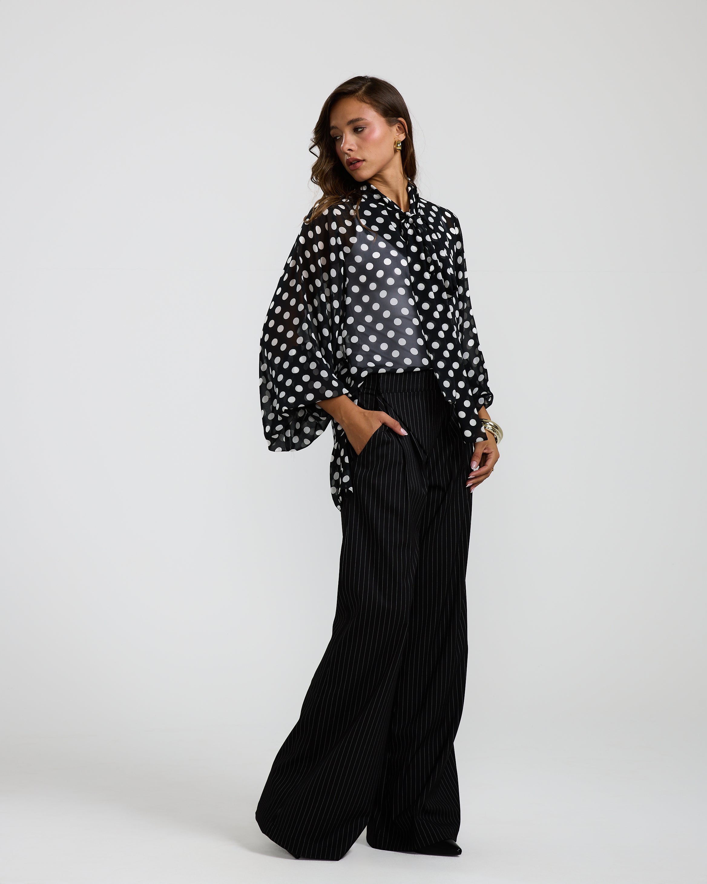 Polka Dots Black Top