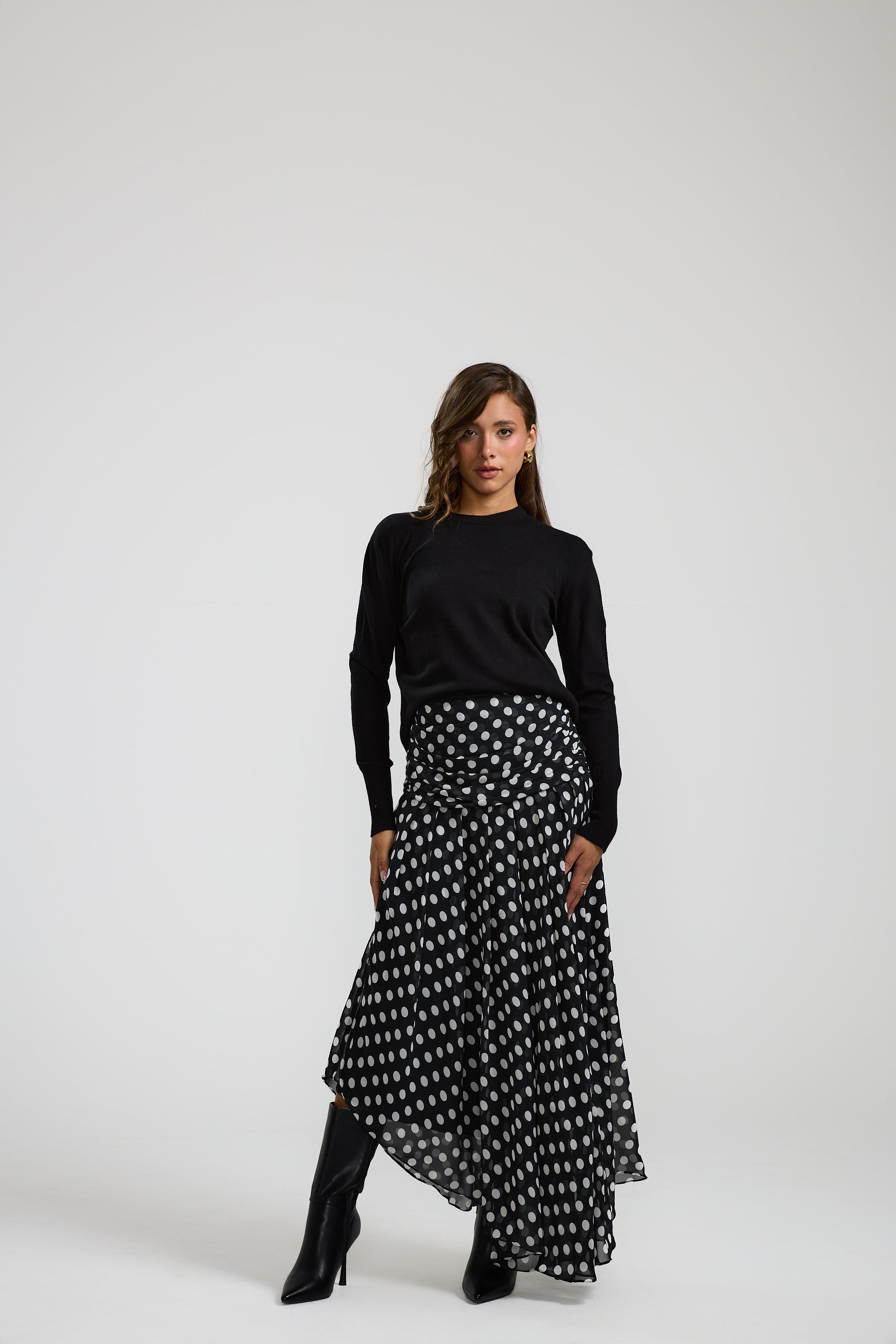 Polka Dots Black Skirt