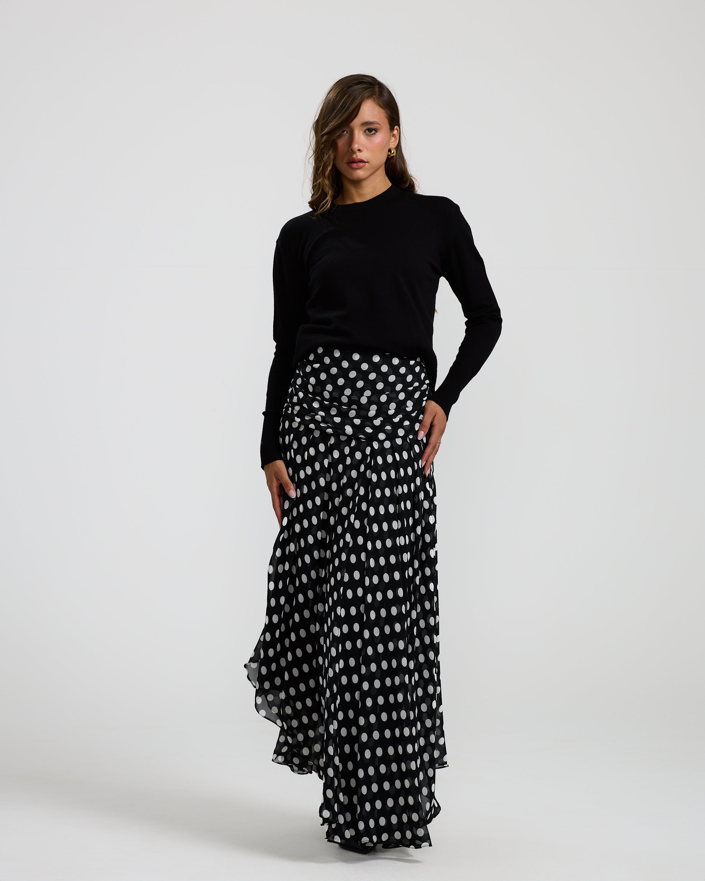 Polka Dots Black Skirt