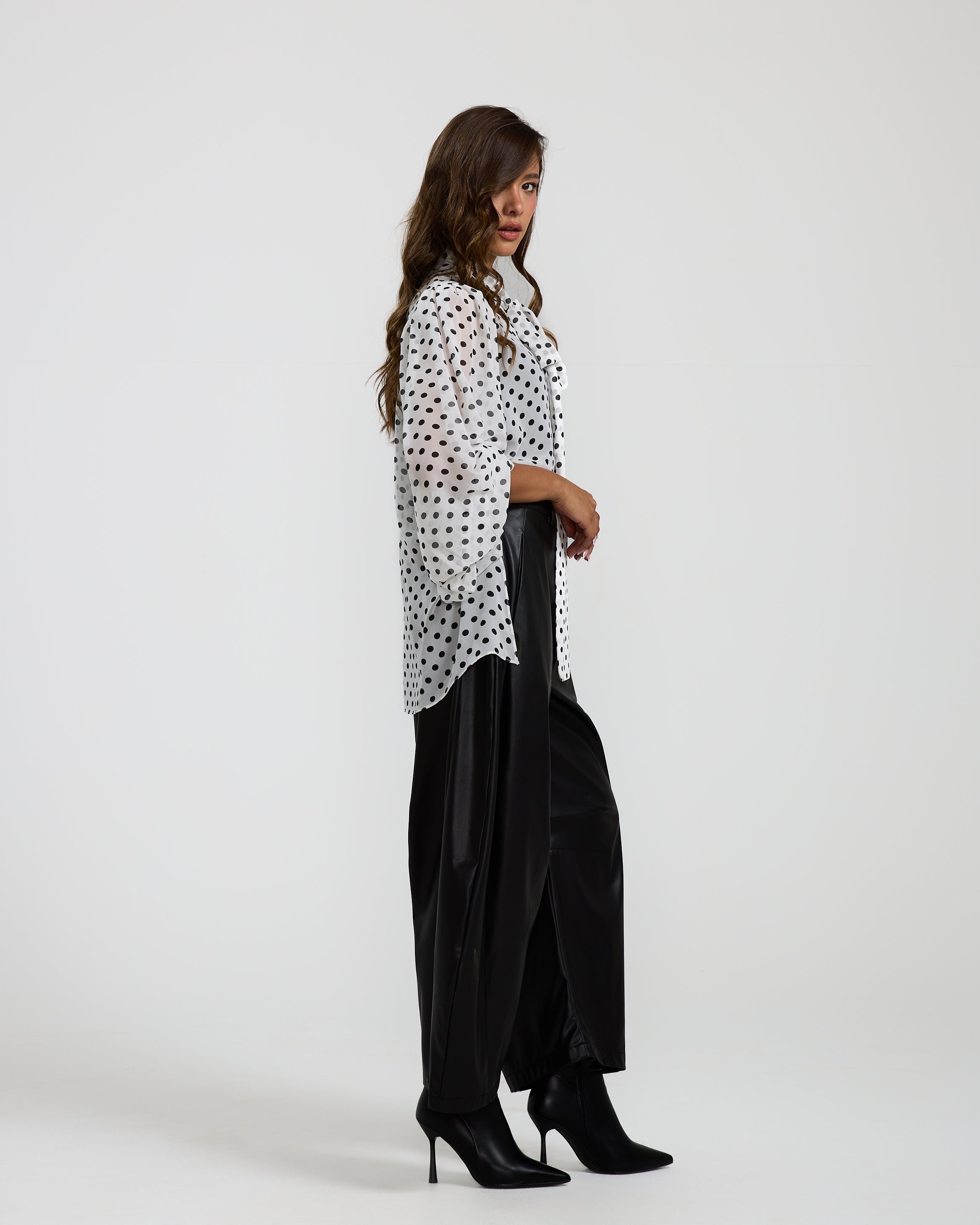 Balloon Black Leather Pants