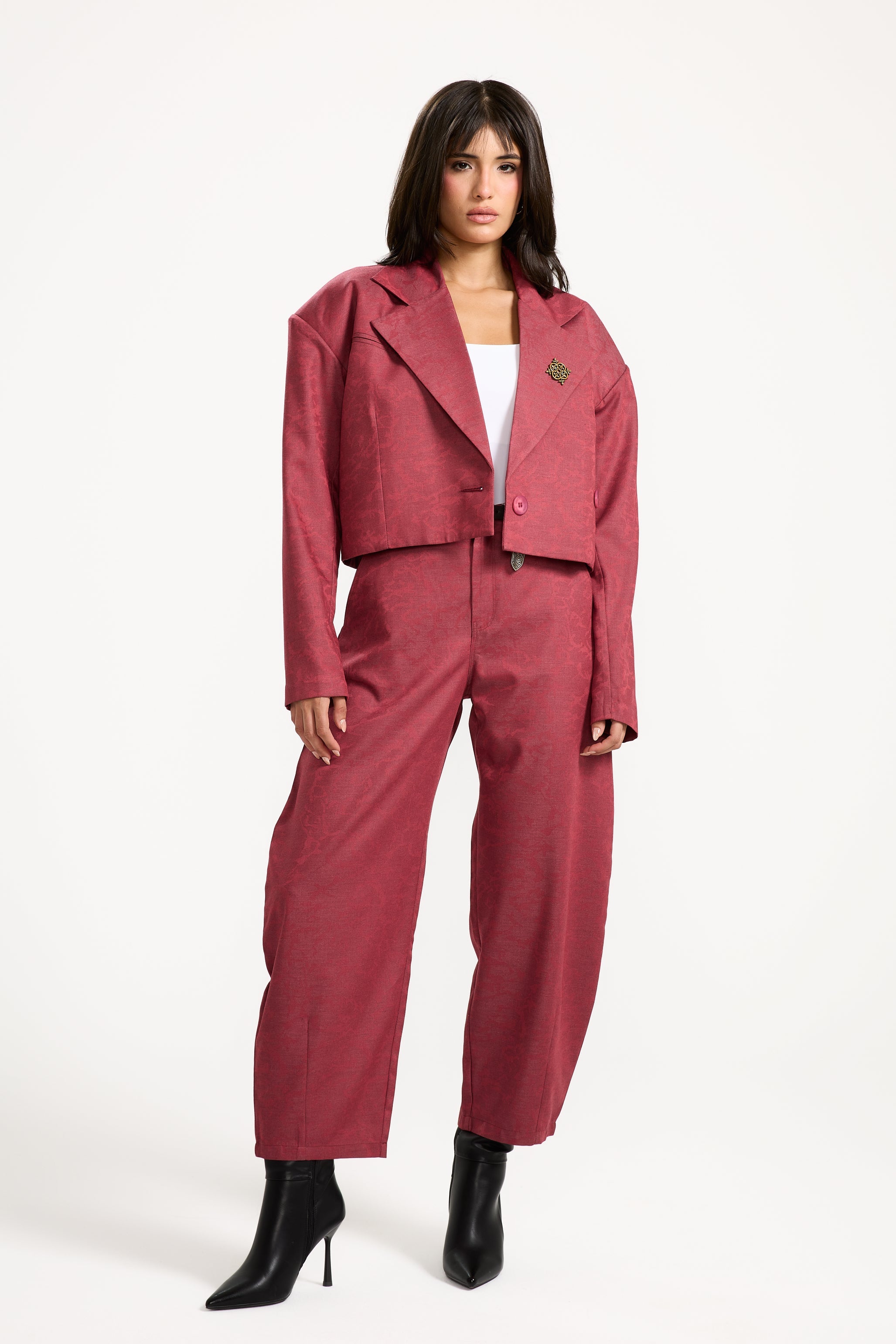 Bold Shoulders Cropped Blazer