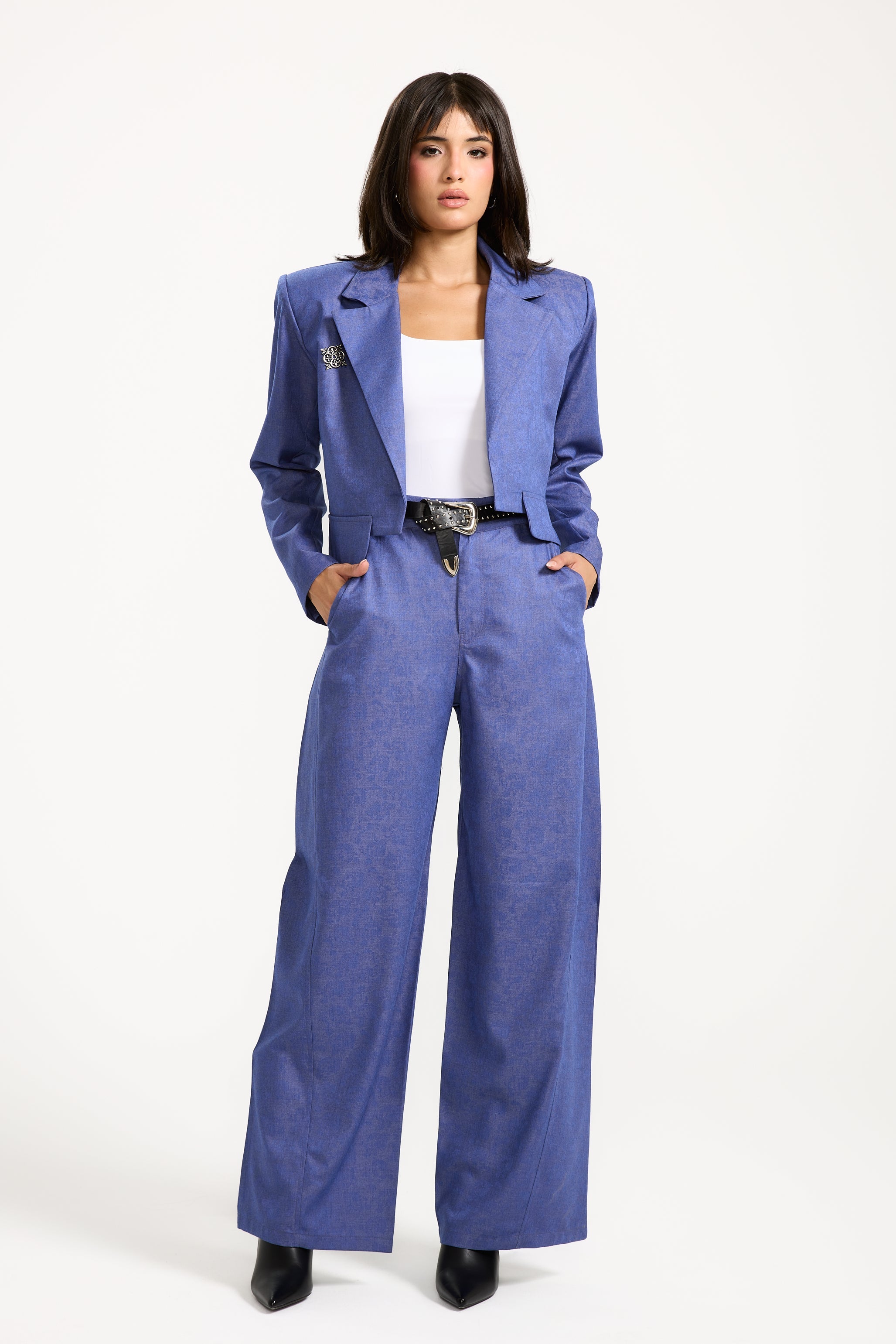 Cropped Purple Blazer