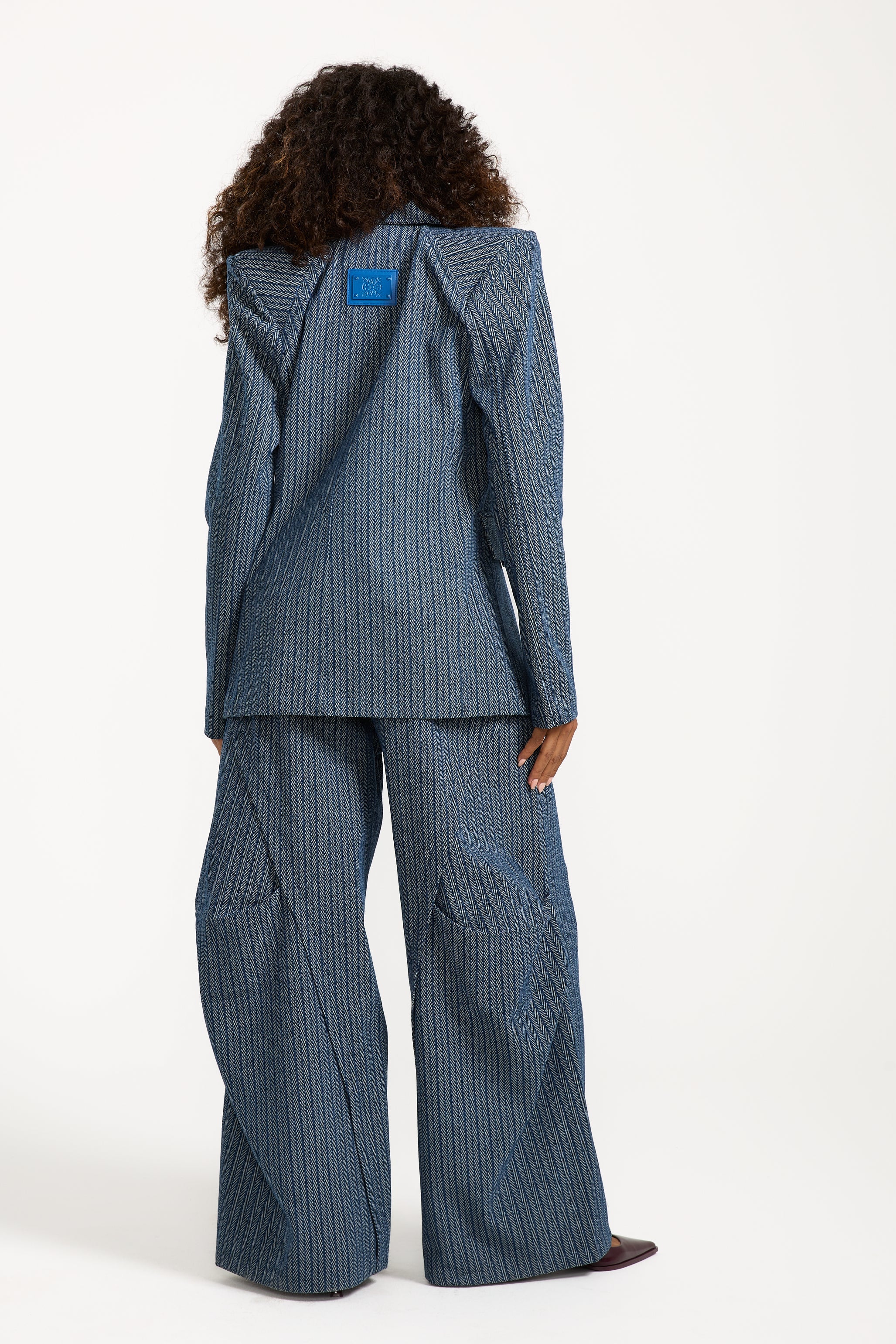 Striped Denim Blazer