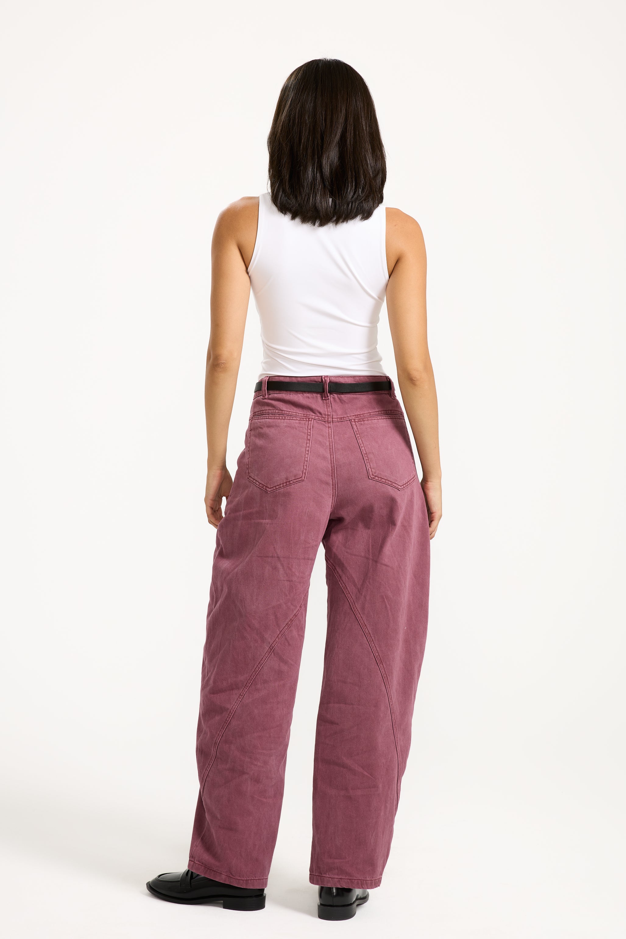 Washed Brick Denim Pants