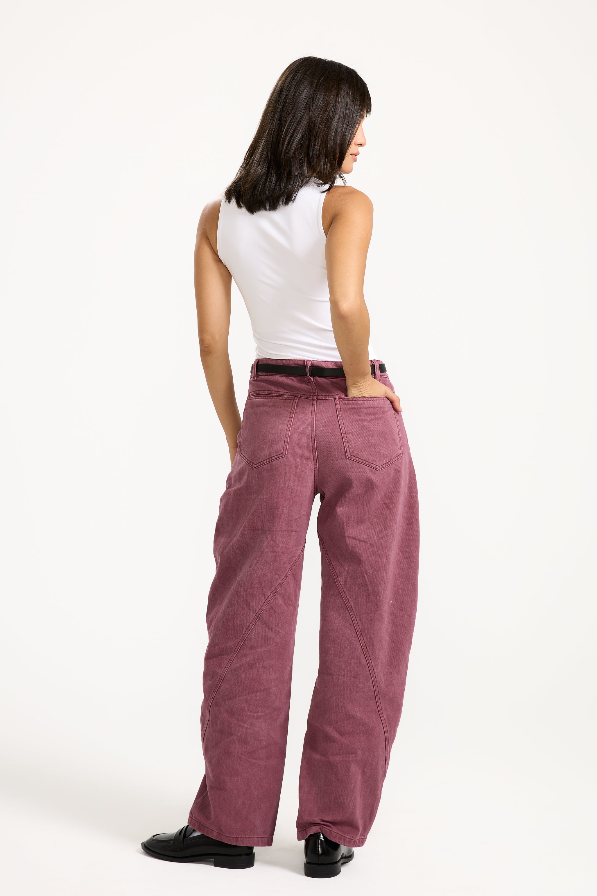 Washed Brick Denim Pants