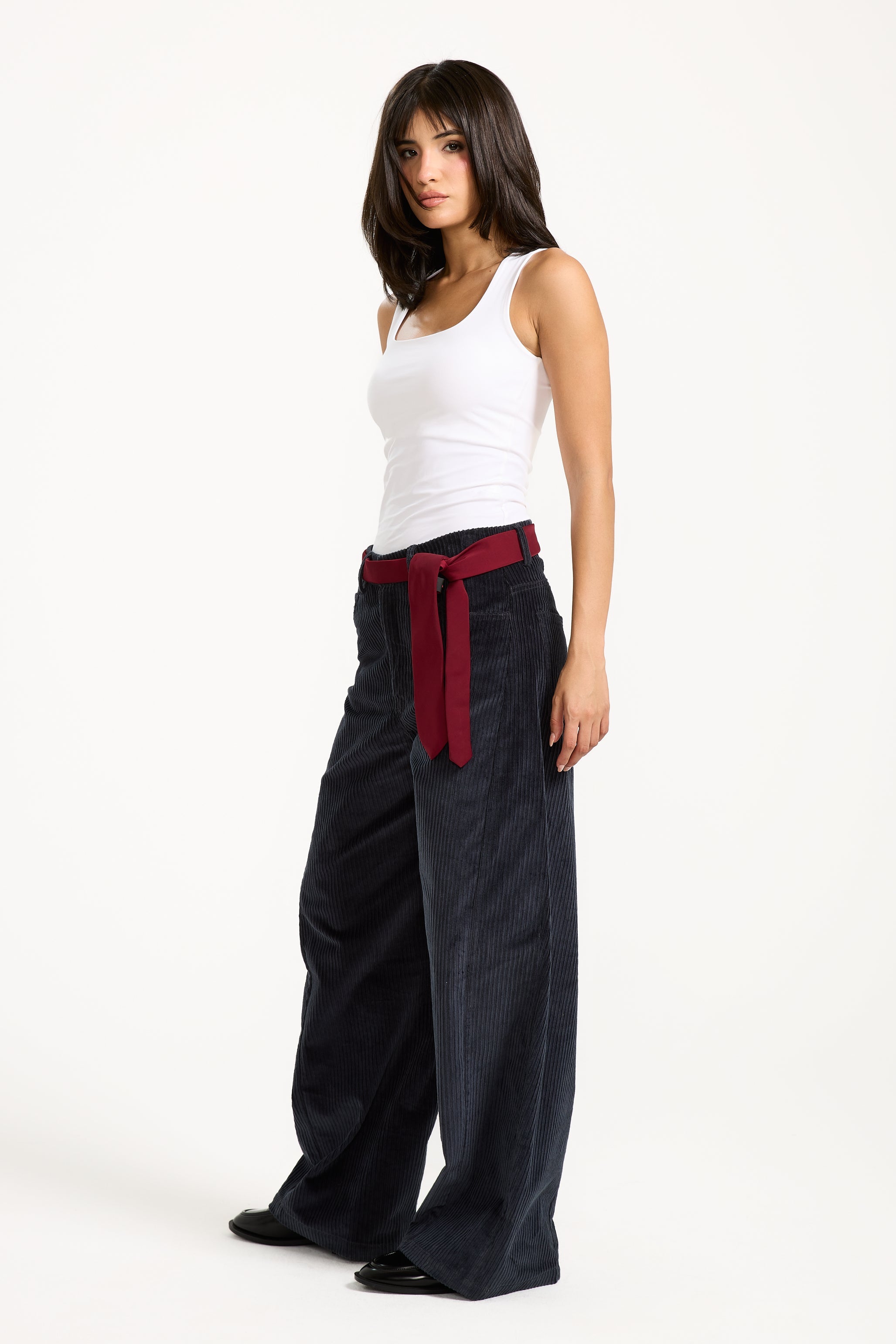 VELOUR BARREL PANTS
