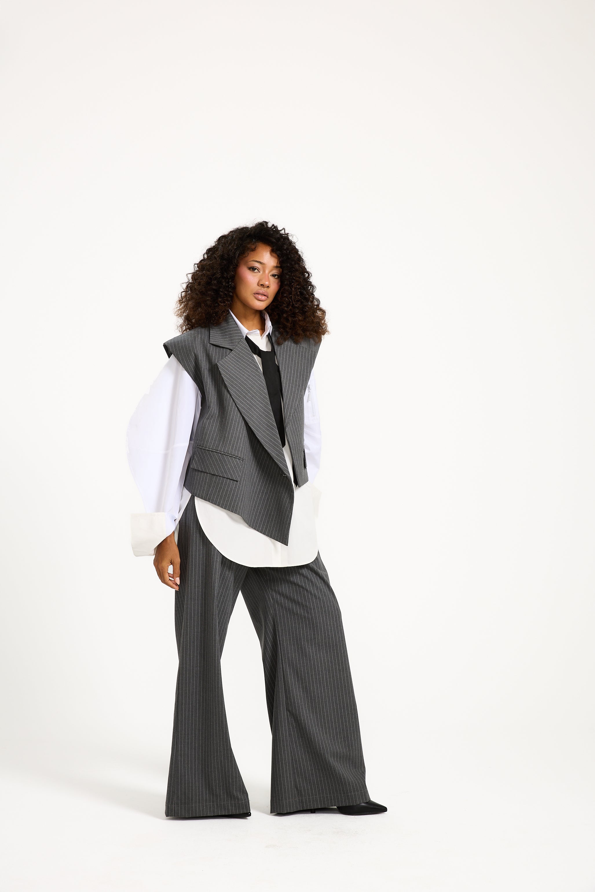 Crossover Striped Waist Coat