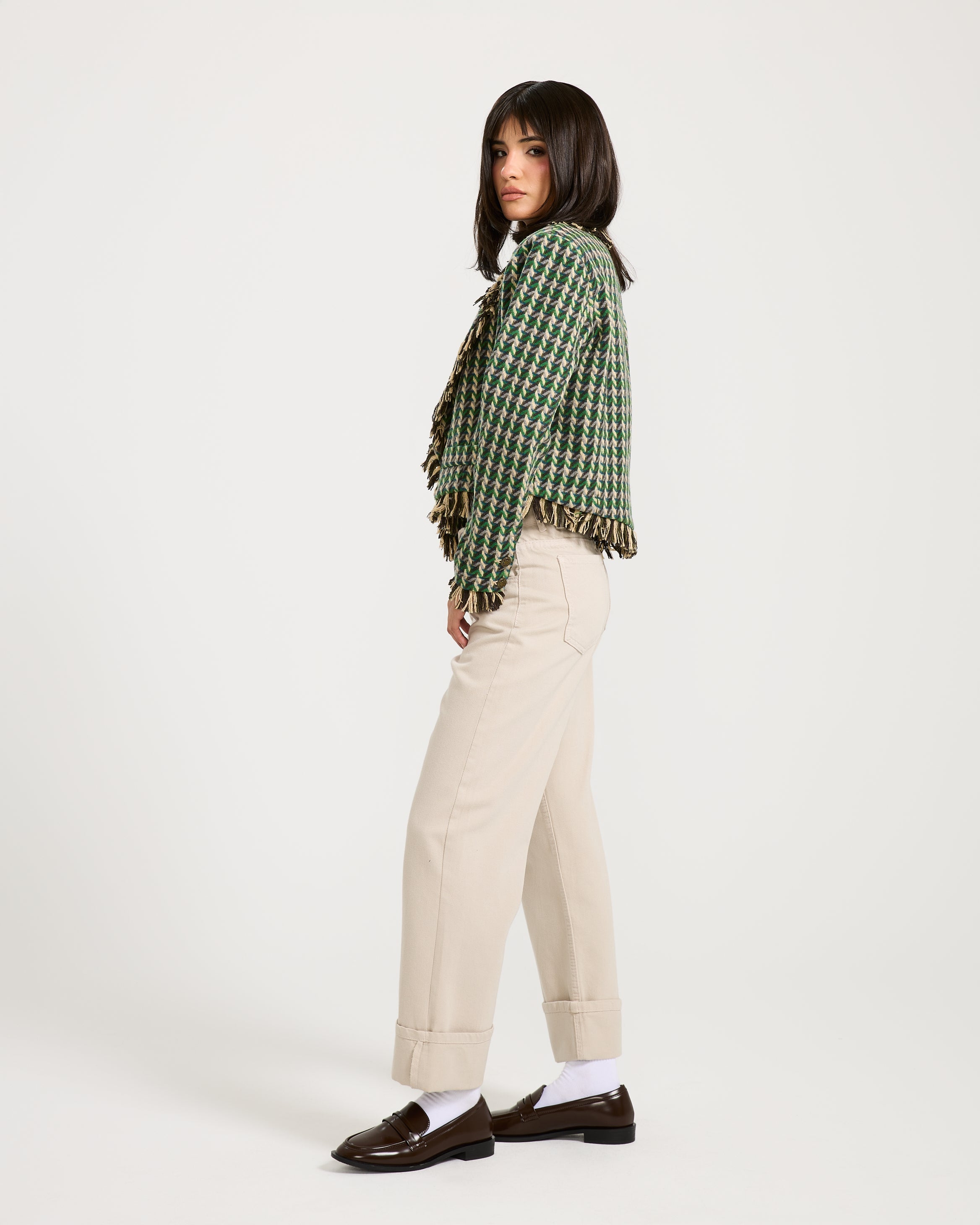 Unfinished Short Tweed Blazer