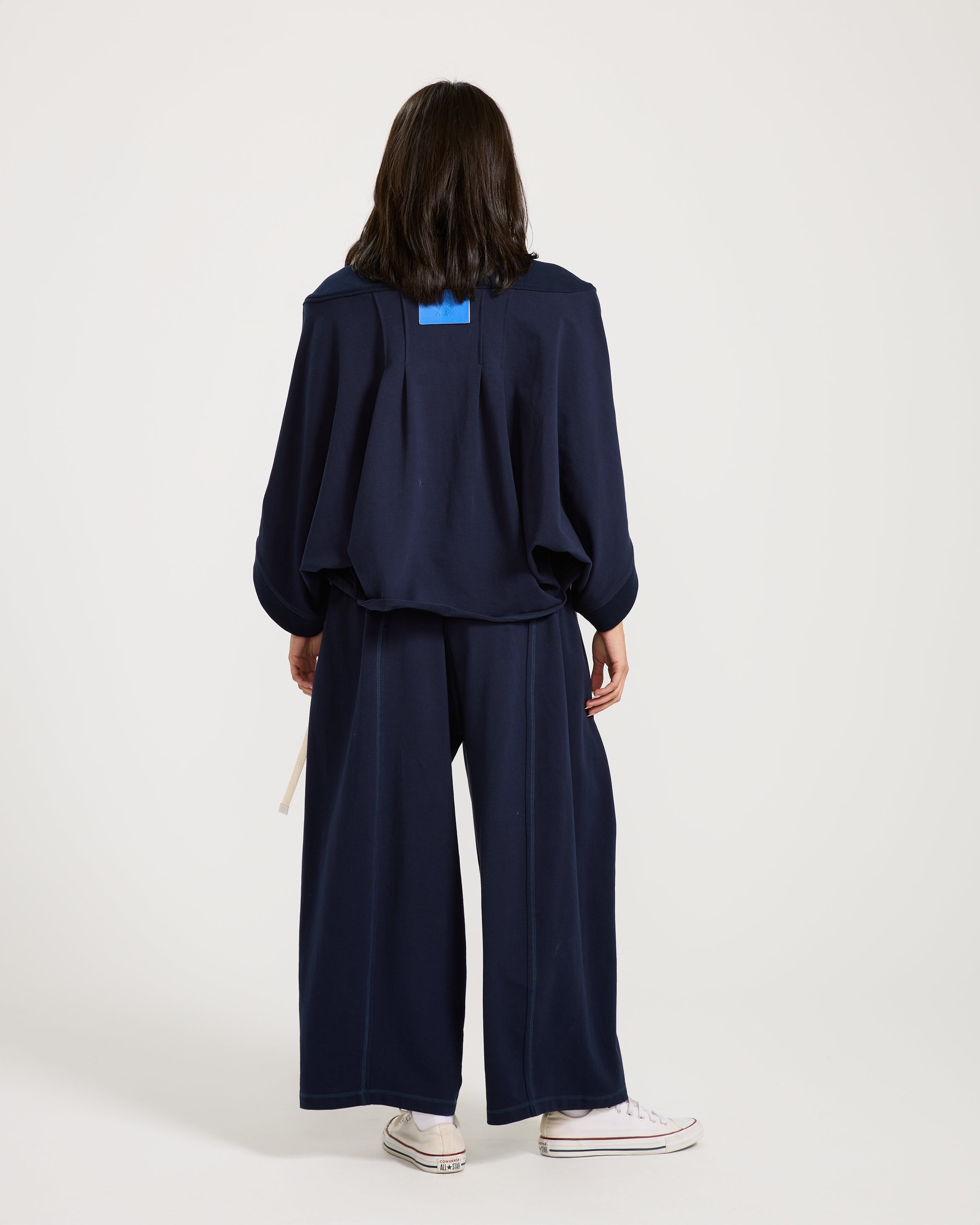 Patchwork Hoodie In Navy