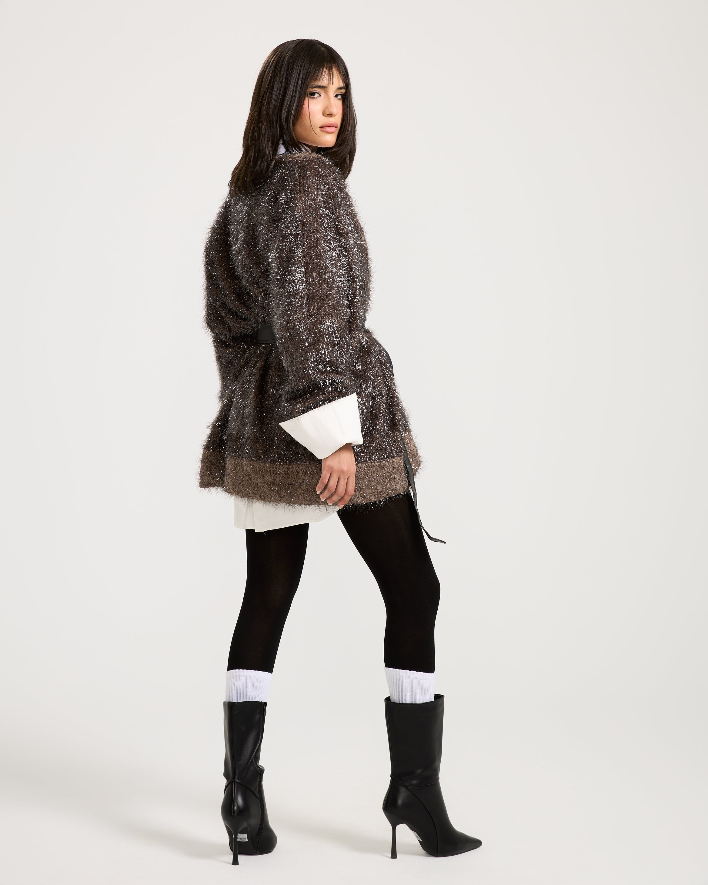 Oversize Shiny Fringes Pullover