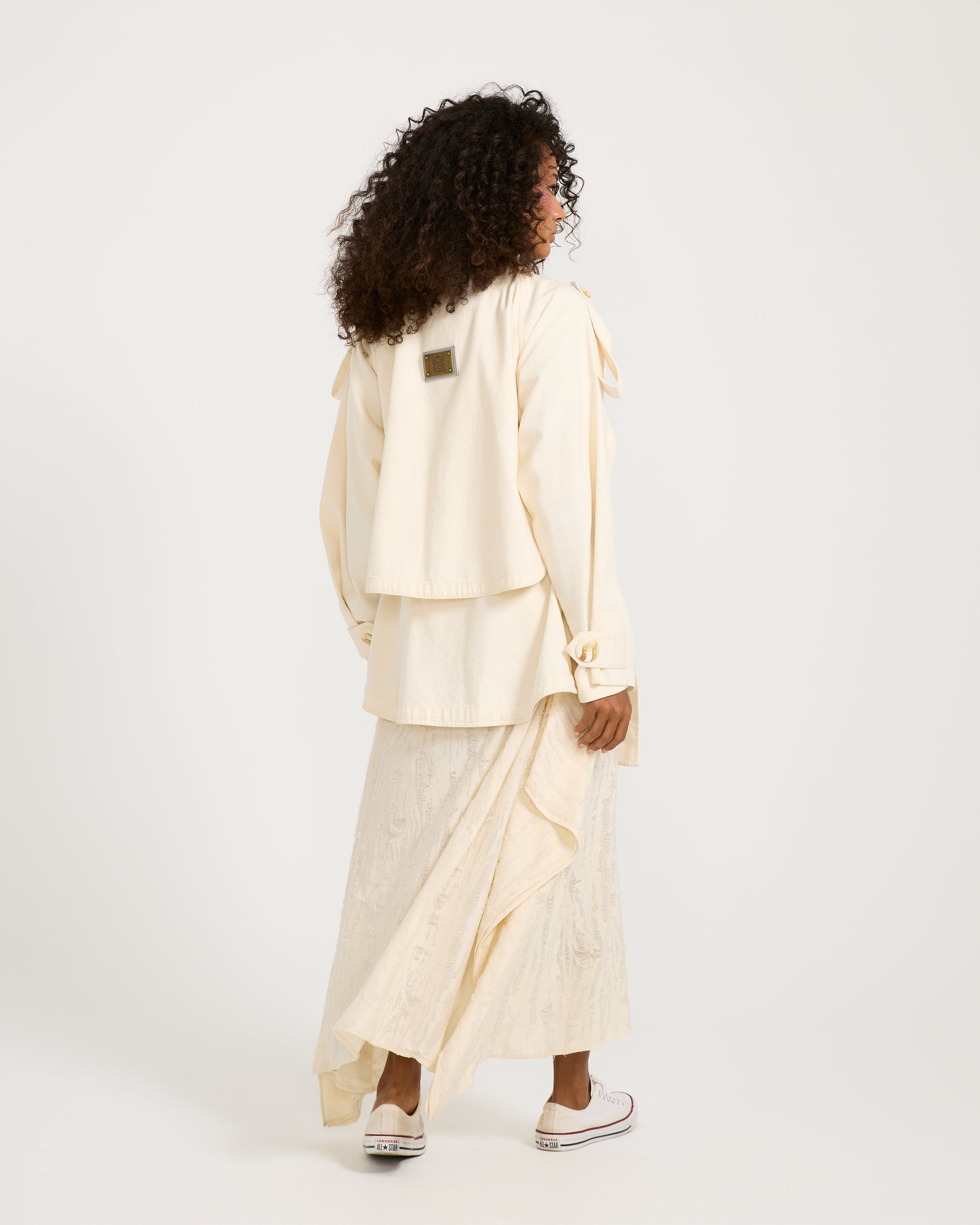 Oversize Short Trench Coat Off White