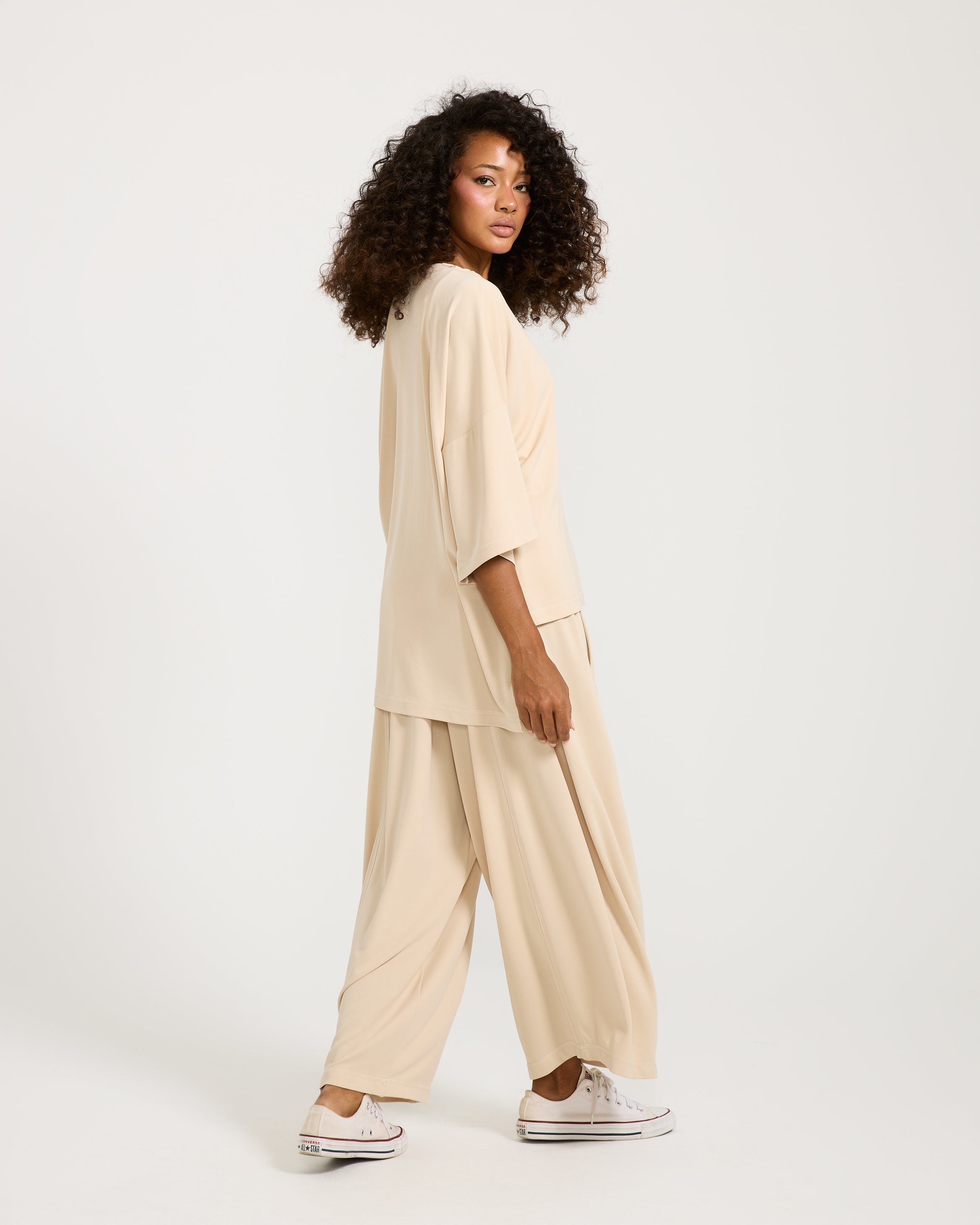 Patch Work Cropped Wide Leg