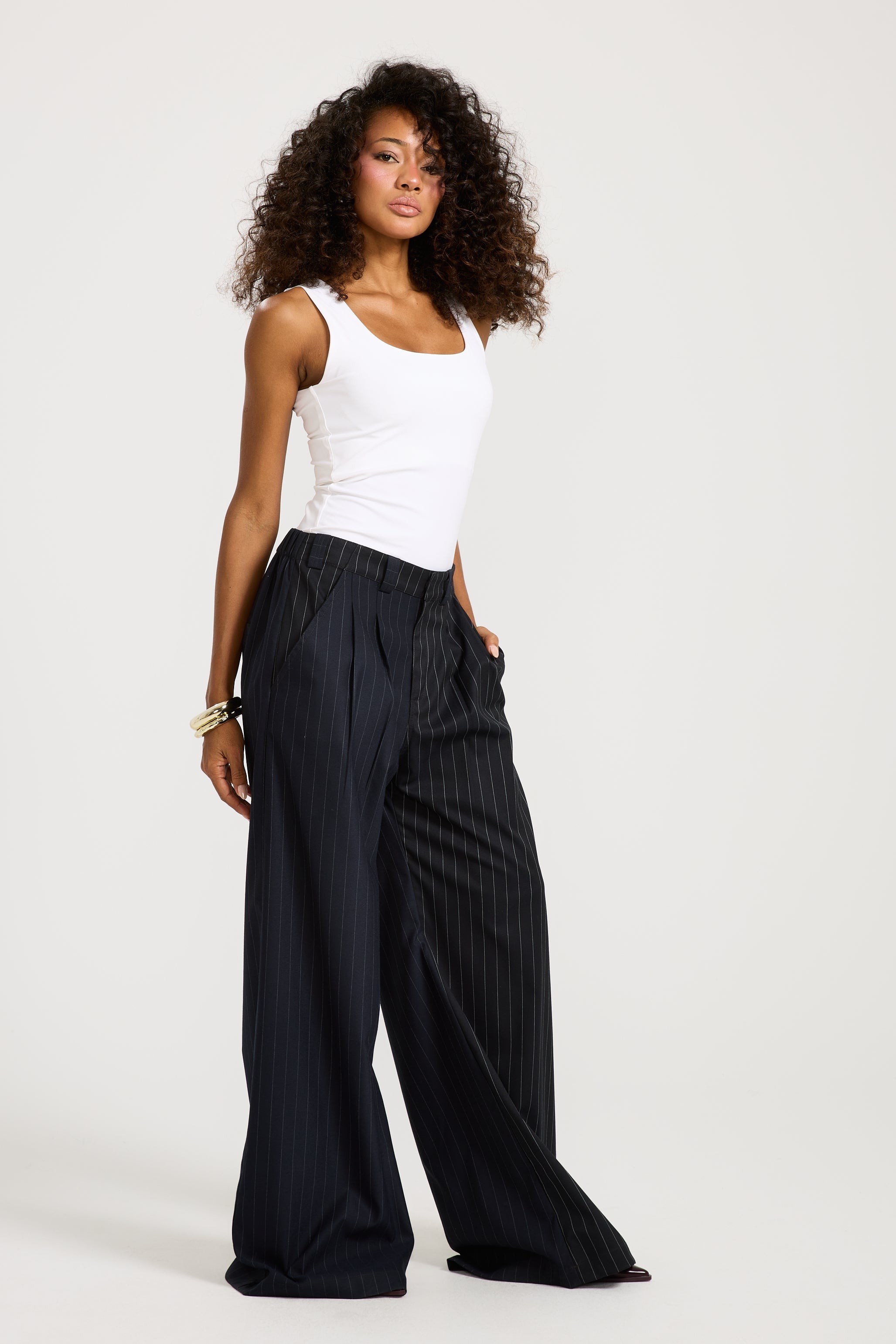 Patchwork Classic Wide Leg Pants