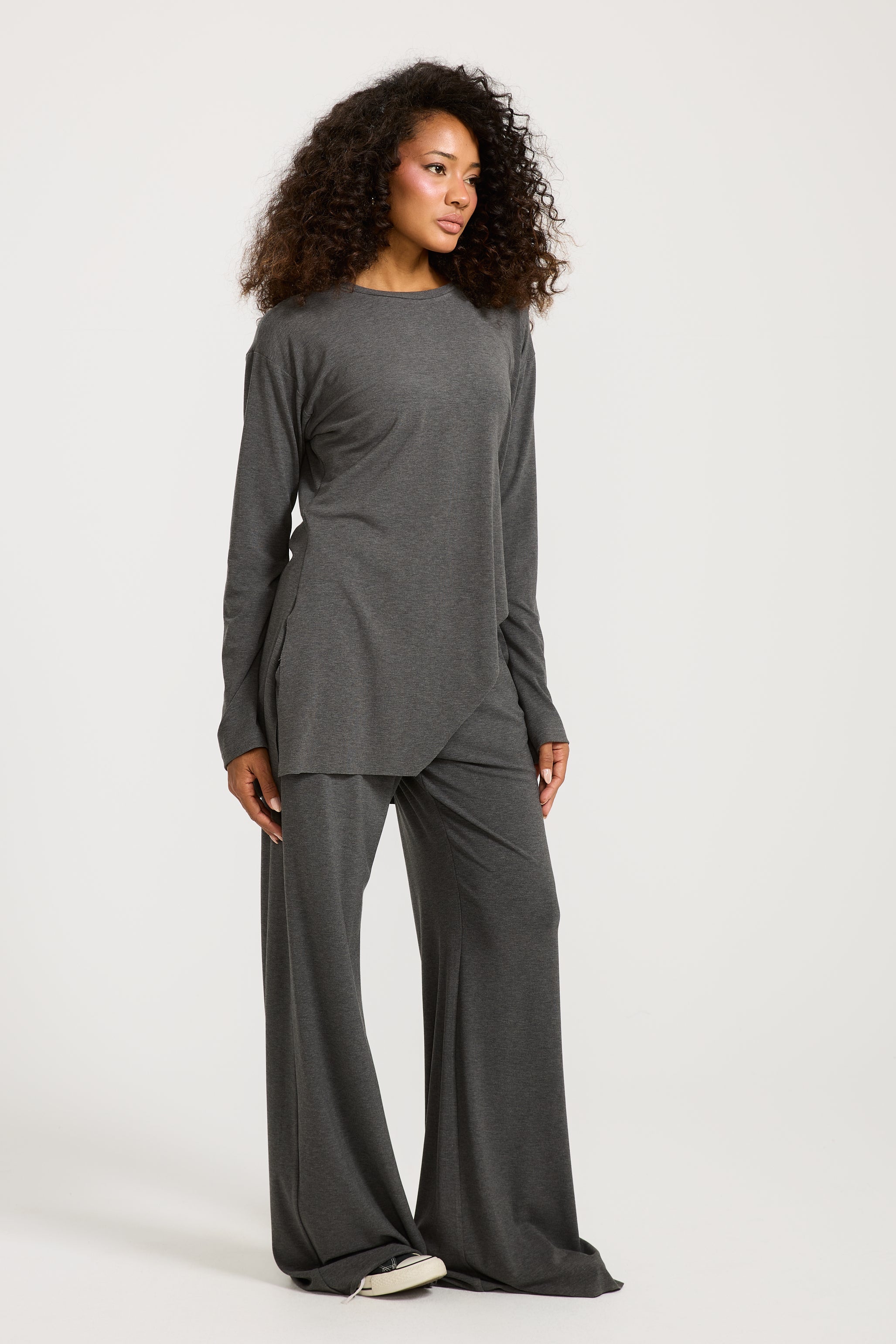 Logo Waist Pants Grey