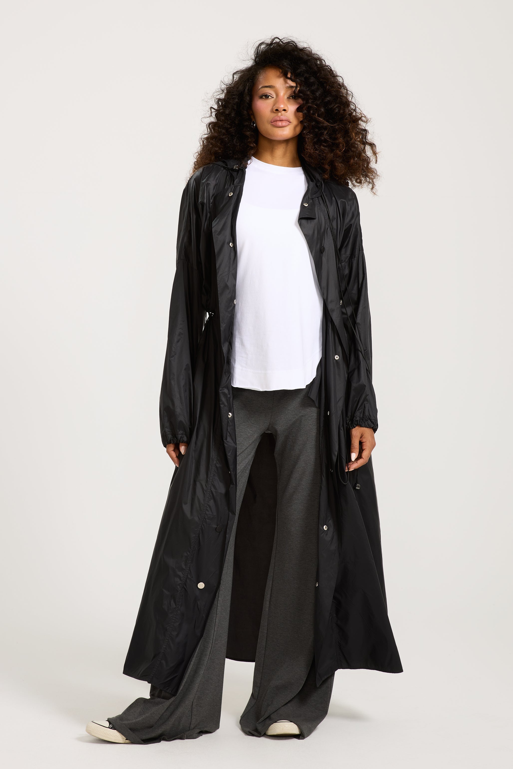 Maxi Waterproof Rain Coat In Black