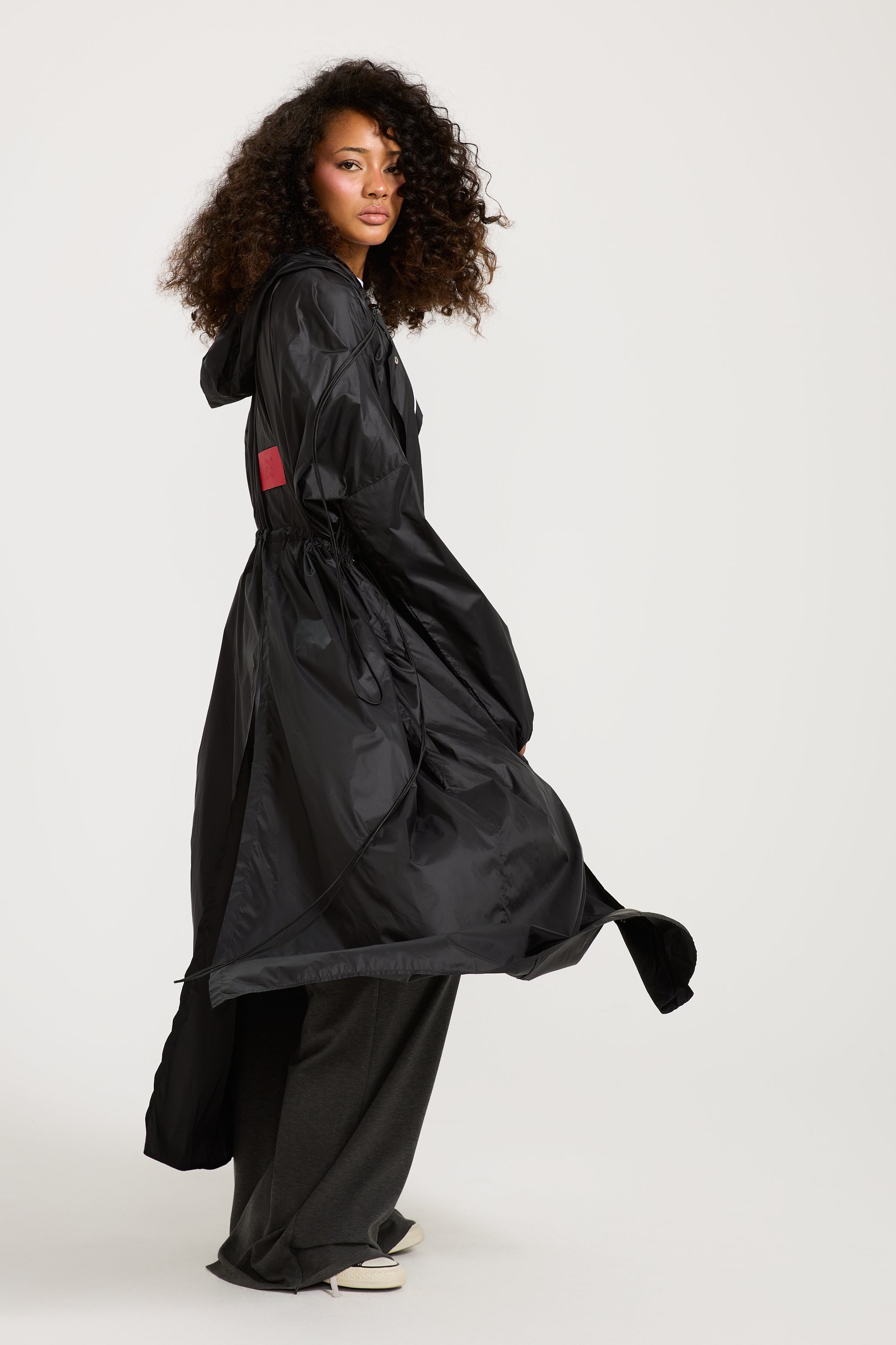 Maxi Waterproof Rain Coat In Black